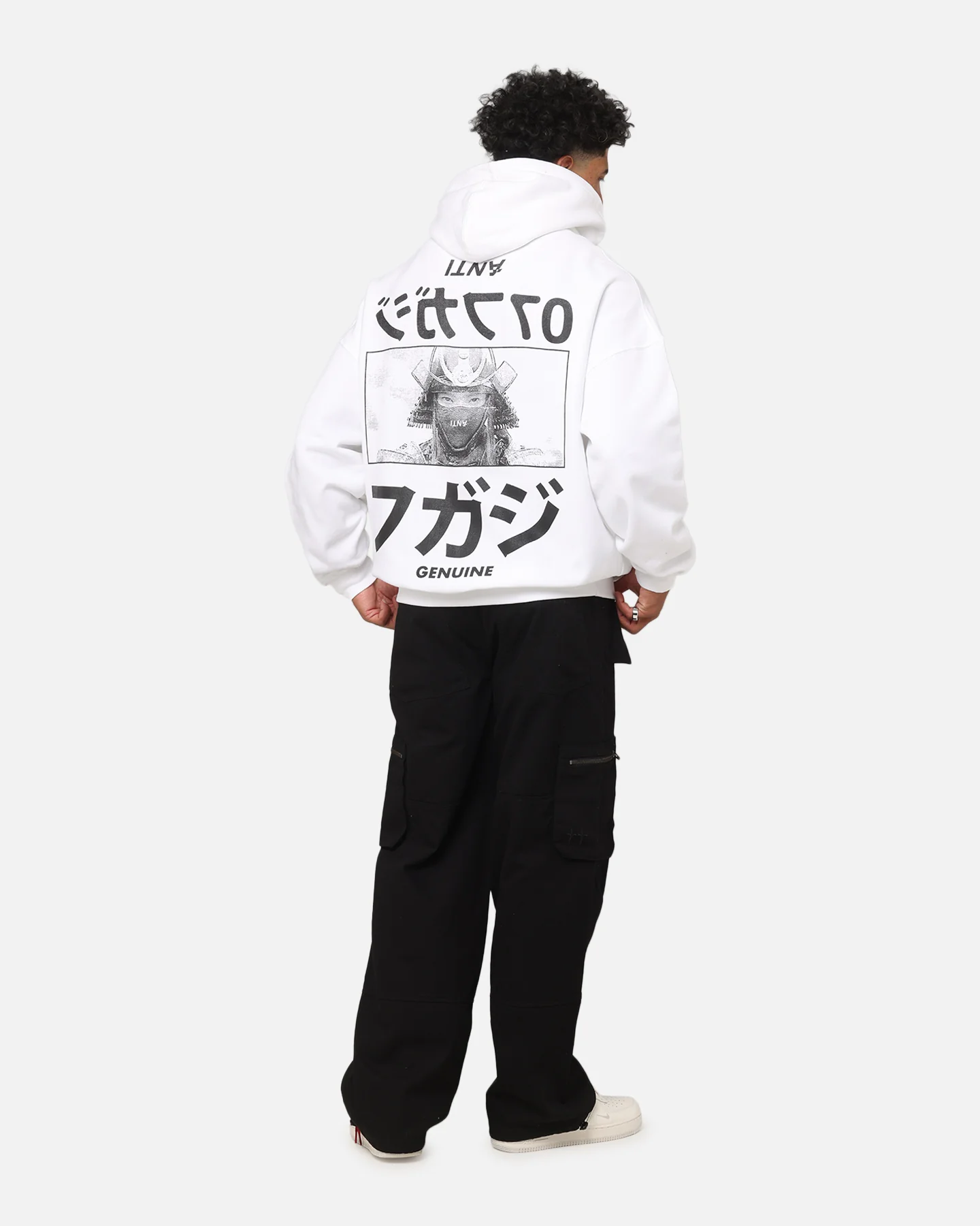 The Anti Order Genuine Fake Boxy Hoodie White/Black - Image 3