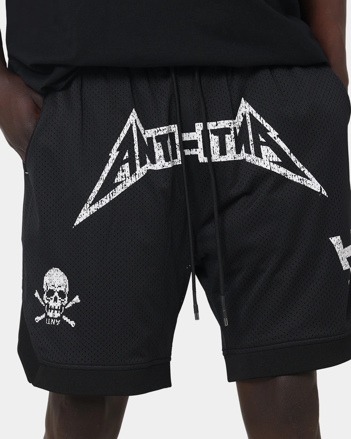 The Anti Order Heavy Metal Basketball Shorts Black/White - Image 3