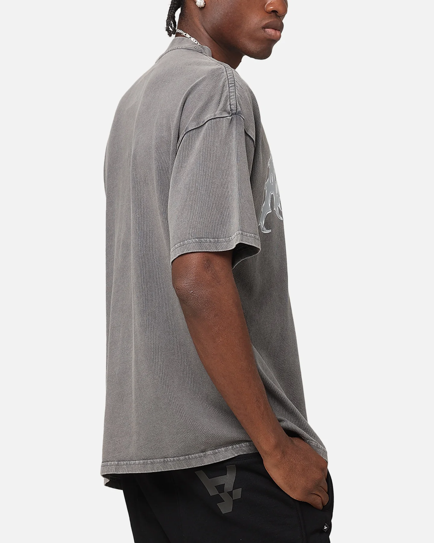The Anti Order New Dawn Mock Neck T-Shirt Washed Charcoal - Image 4