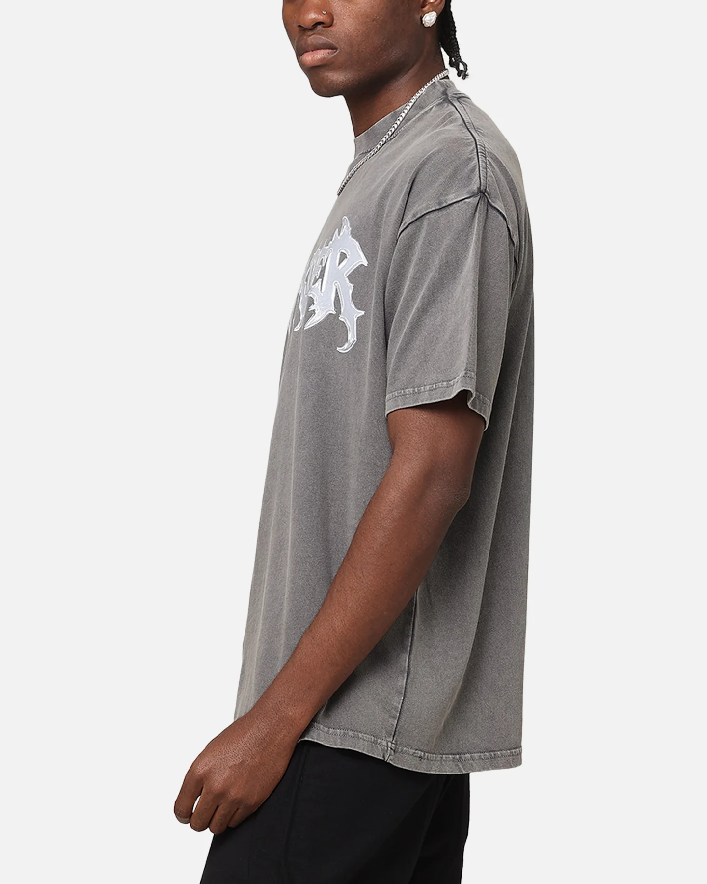 The Anti Order New Dawn Mock Neck T-Shirt Washed Charcoal - Image 5