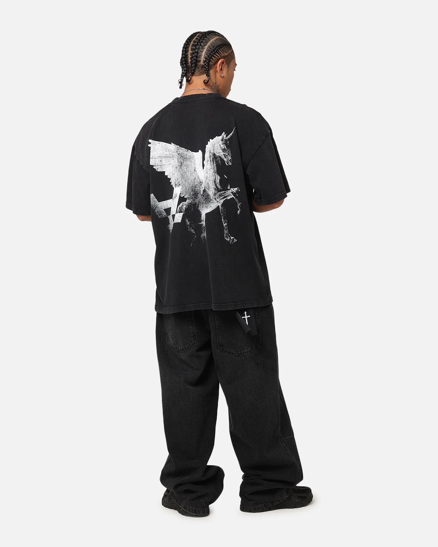 The Anti Order Pegasus Lost T-Shirt Black Acidwash - Image 3
