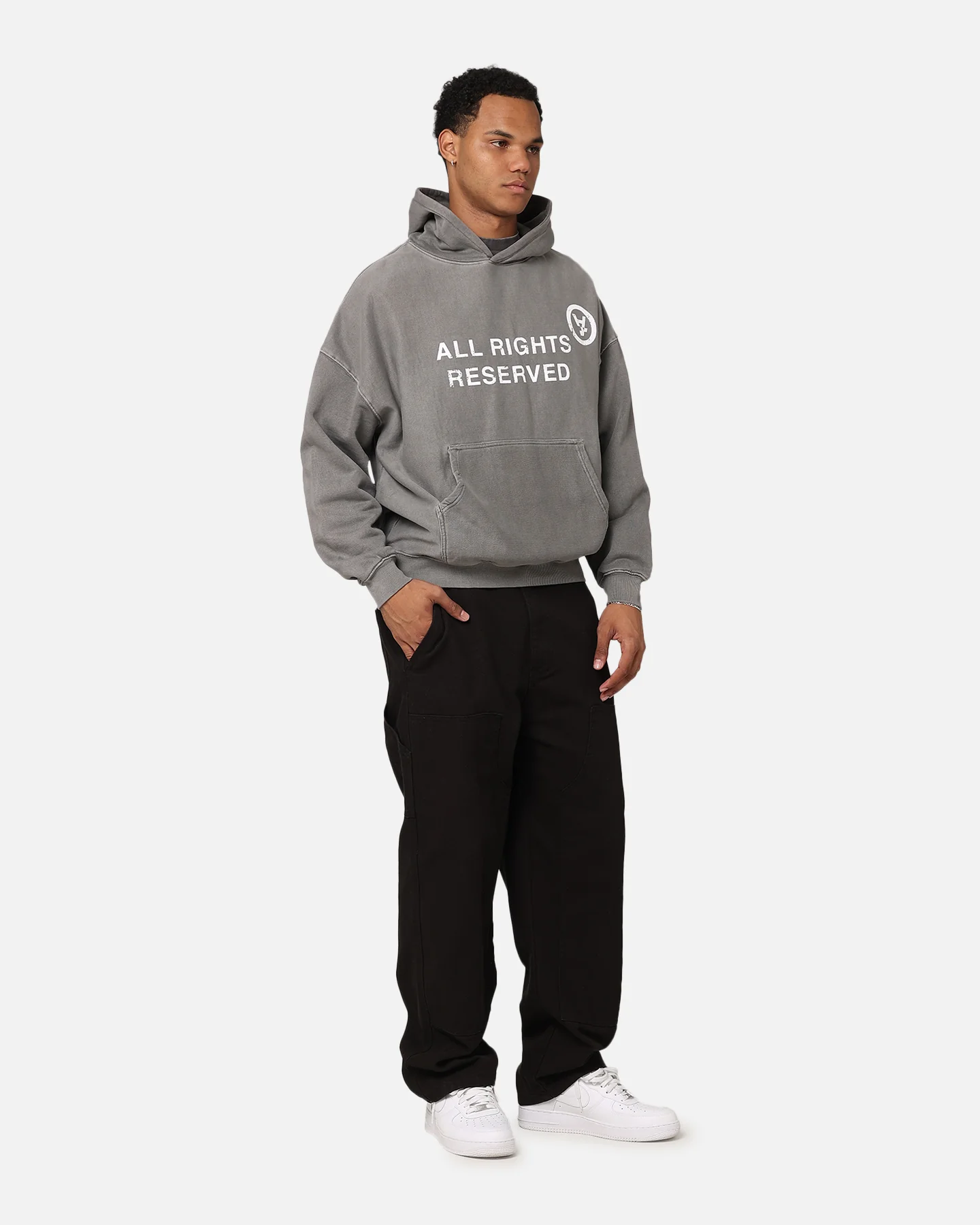 The Anti Order Rights Reserved Hoodie Washed Charcoal - Image 3