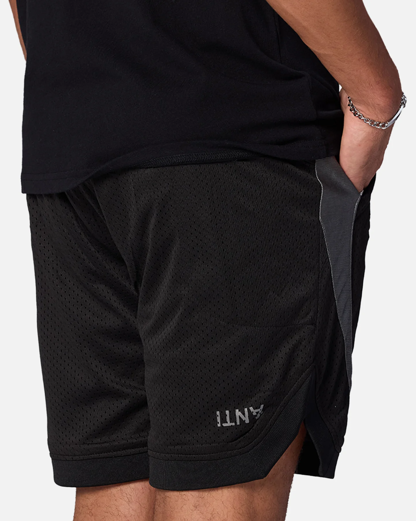 The Anti Order Sparta Mesh Basketball Shorts Black/Grey - Image 4