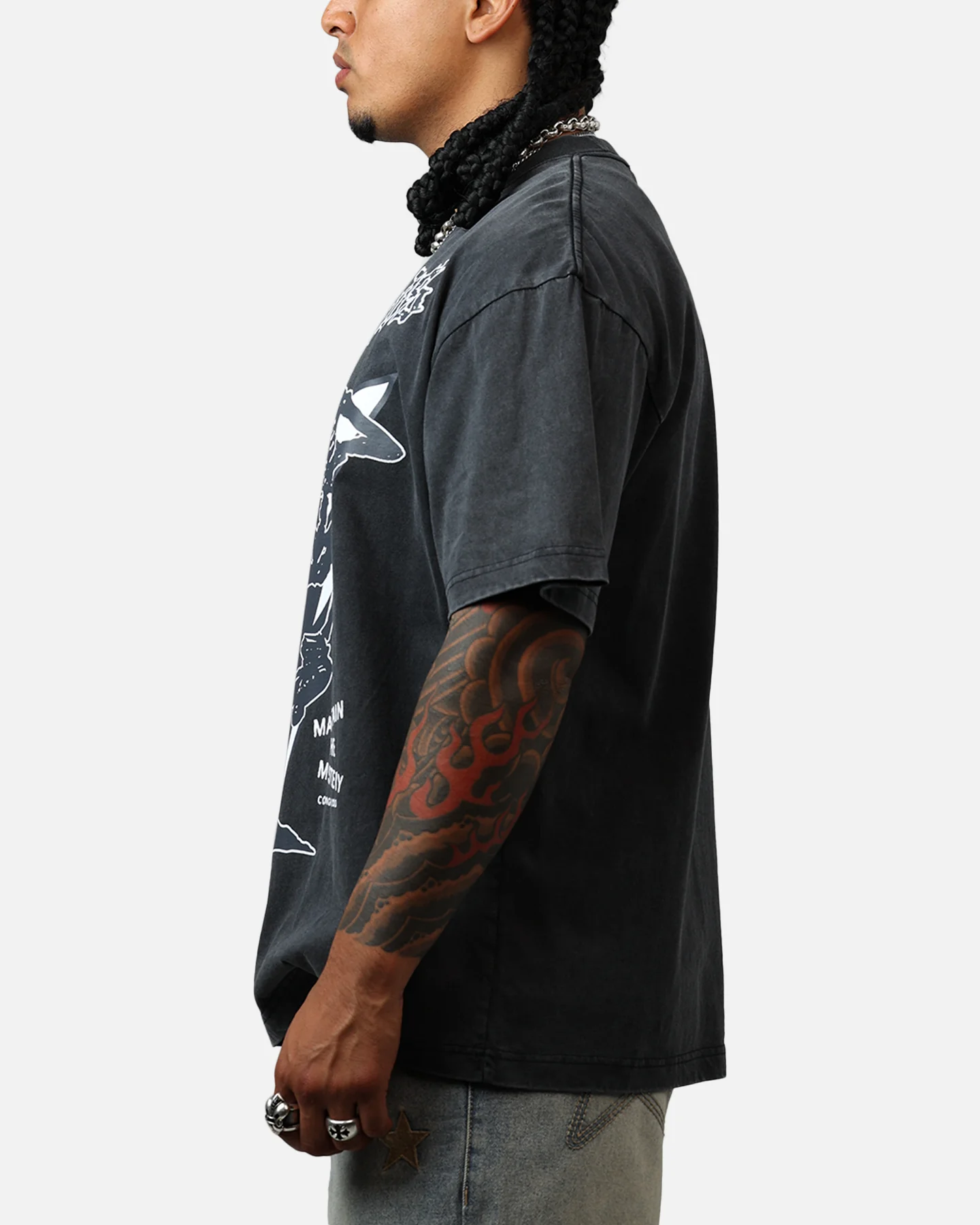 The Hundreds Skull Mountain T-Shirt Washed Black - Image 5