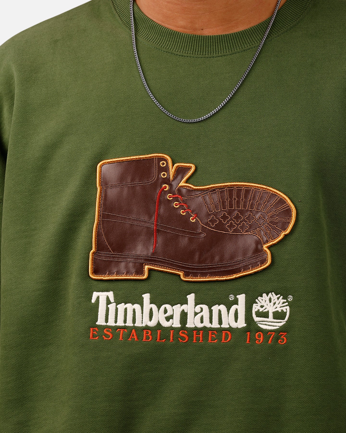 Timberland Badge Crewneck Forest Green - Image 6