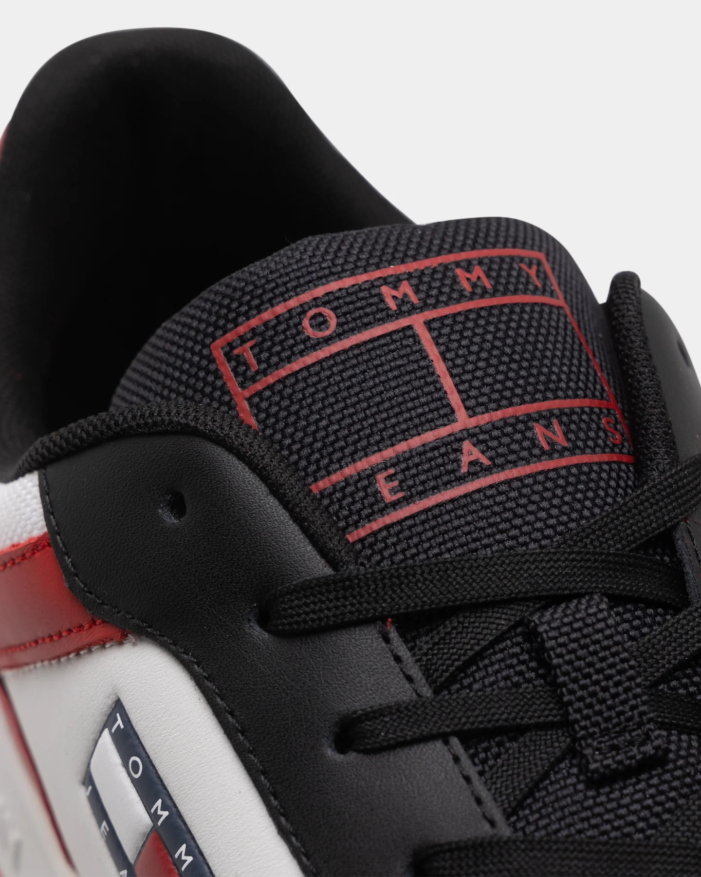 Tommy Jeans Basketball Leather Trainers Deep Crimson - Image 7