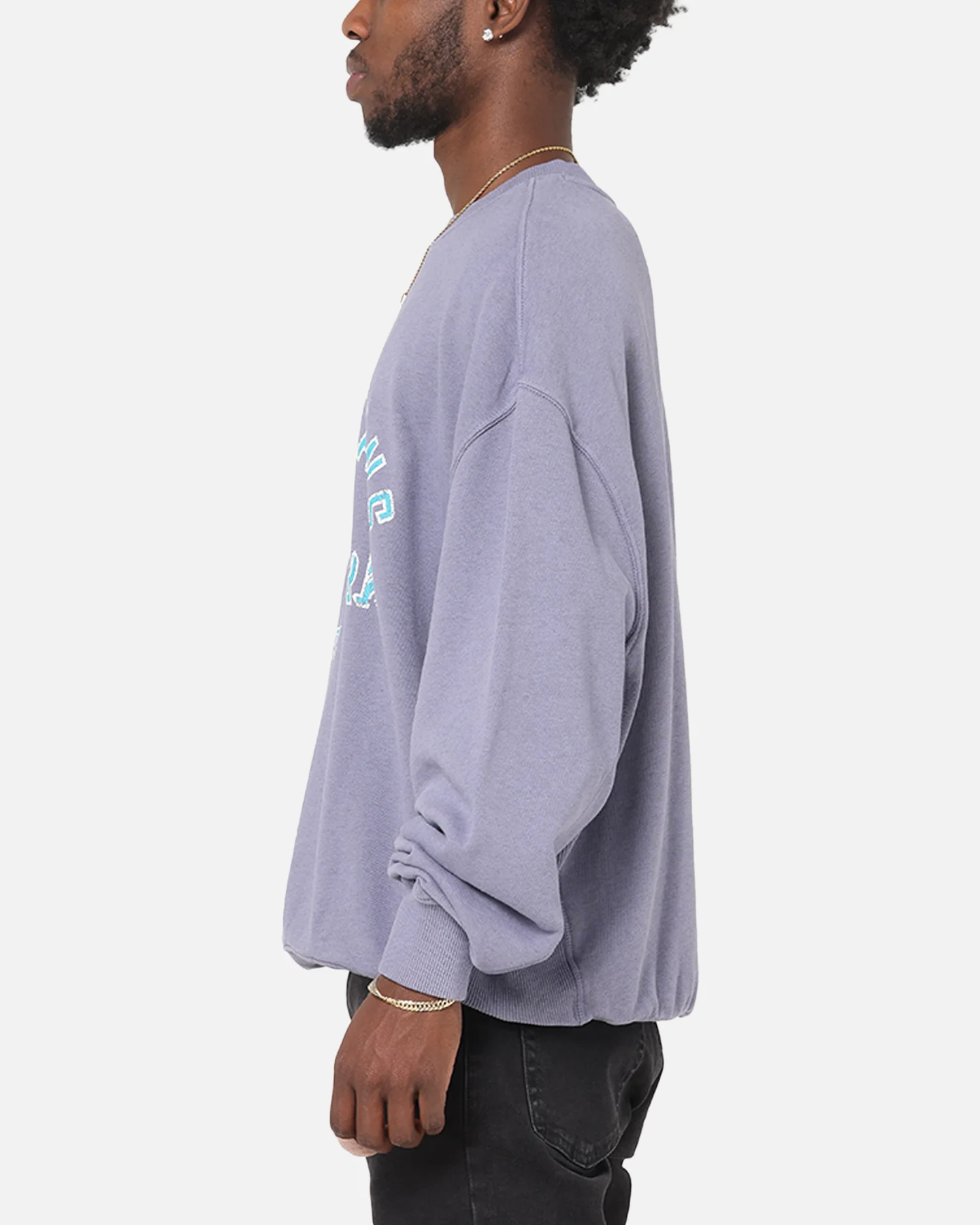 Tommy Jeans Cropped Overdyed Varsity Crewneck Washed Blue - Image 5