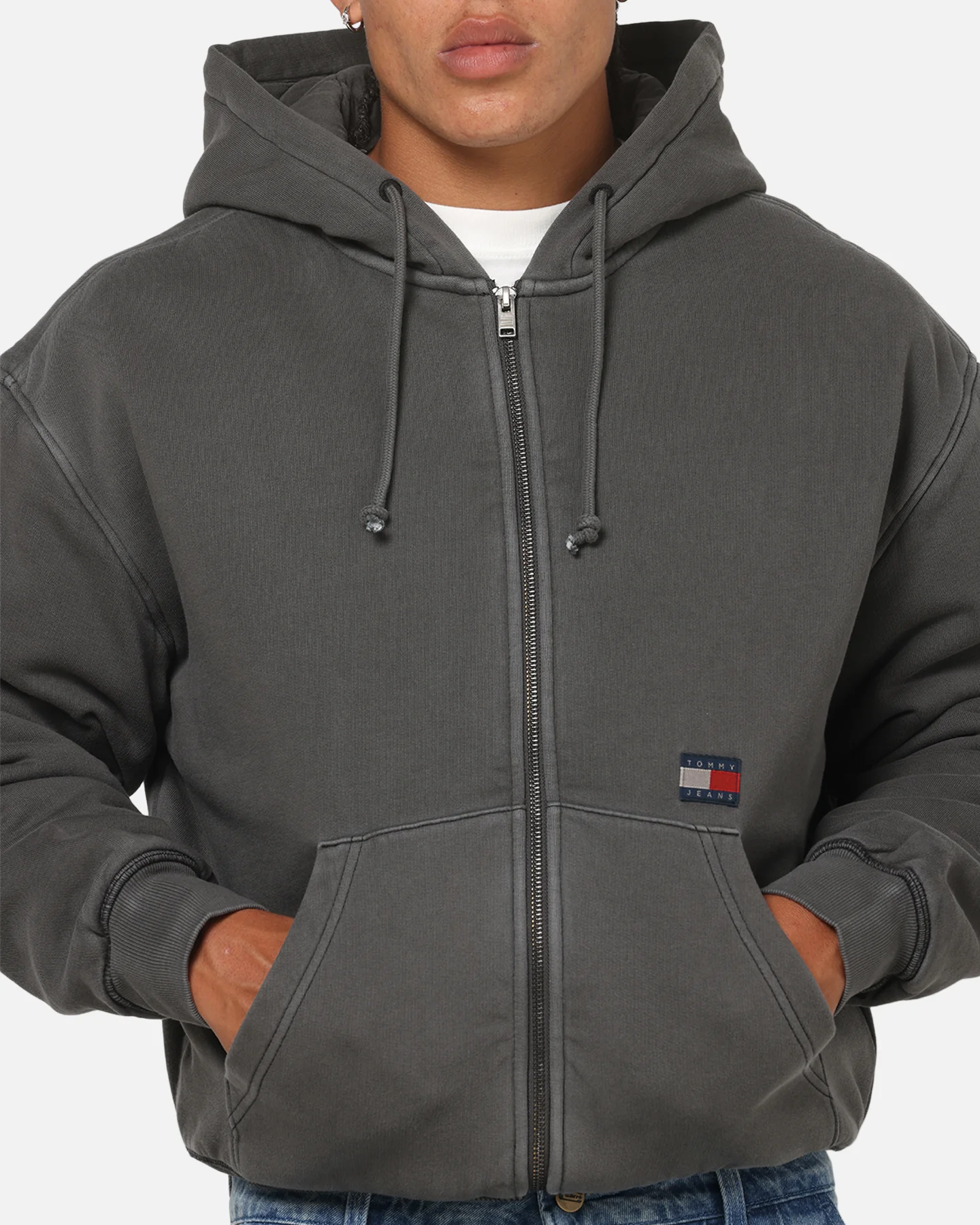 Tommy Jeans Quilt New Classics Zip Up Jacket Black - Image 7