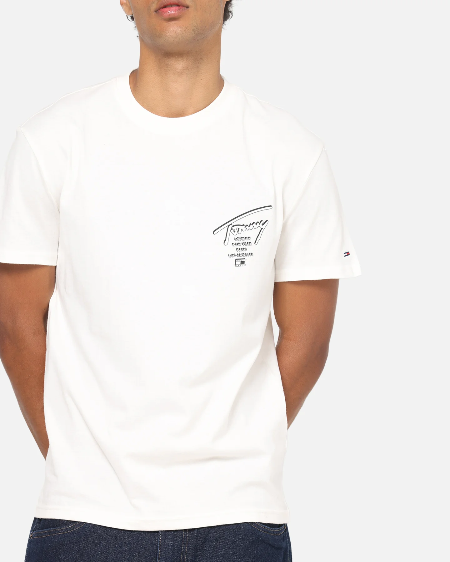 Tommy Jeans Regular Sign City T-Shirt Ancient White - Image 8