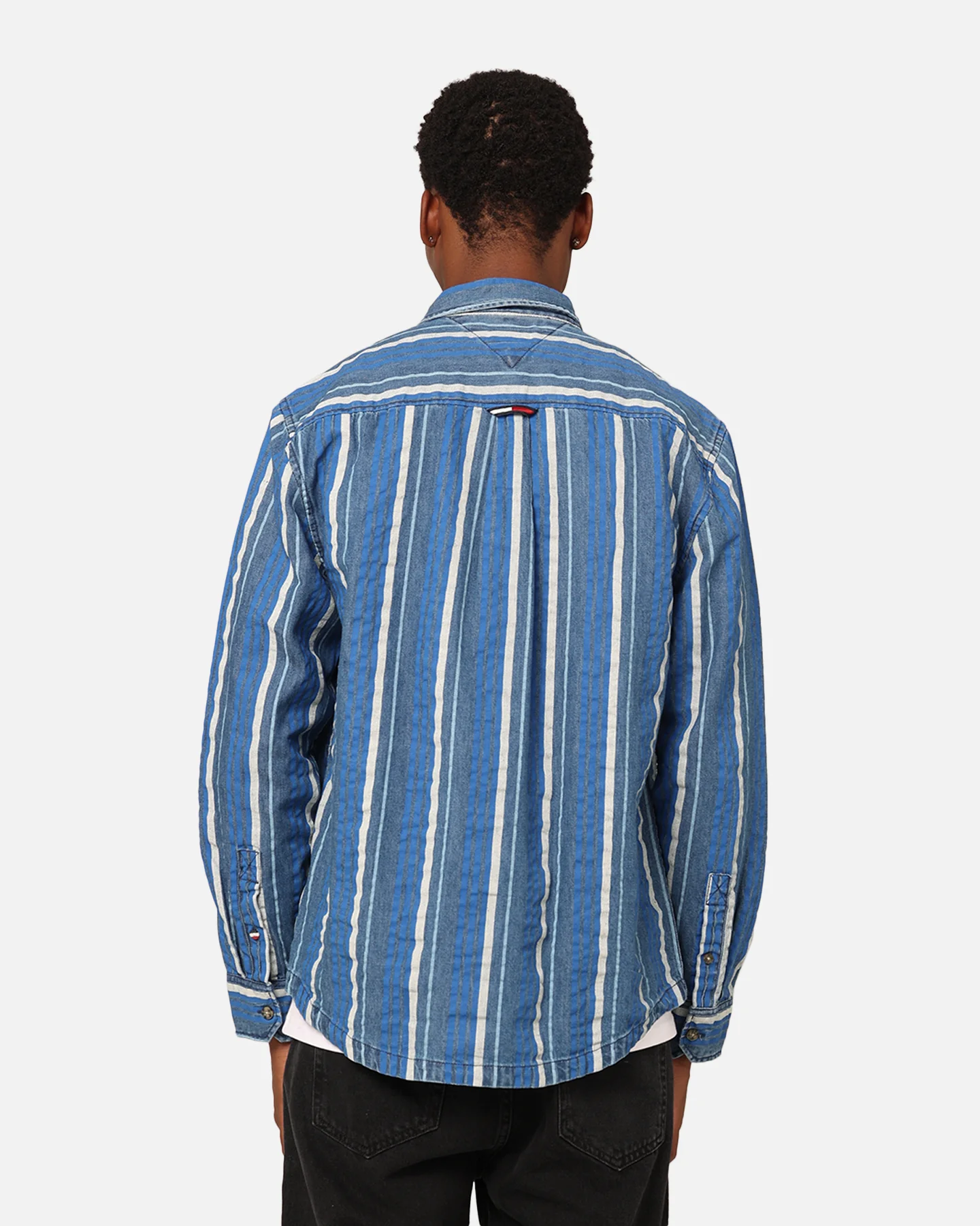Tommy Jeans Relaxed Denim Stripe Long Sleeve Shirt Denim Medium - Image 4
