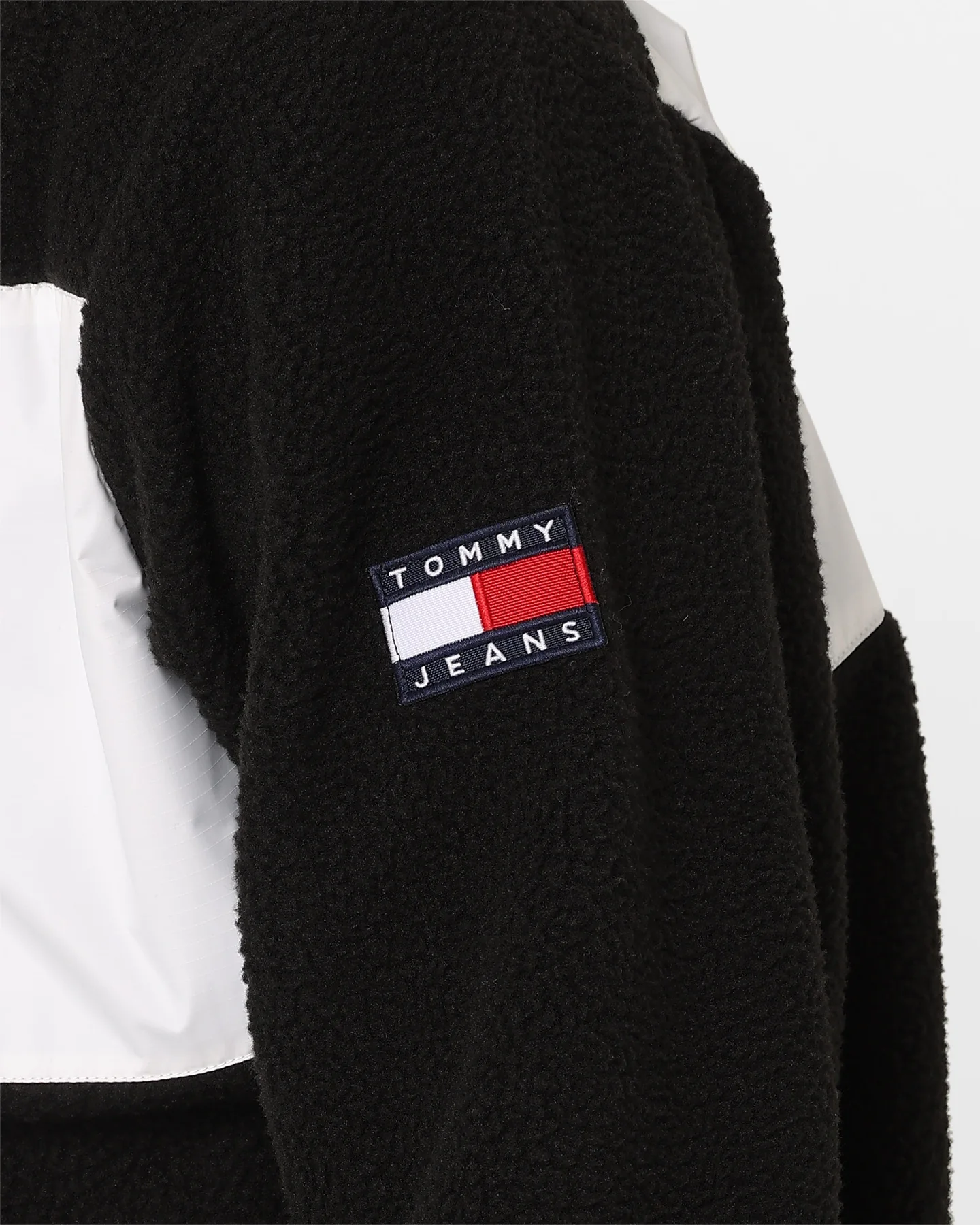 Tommy Jeans Relaxed Fabric Mix Fleece Jacket Black/Multi - Image 9