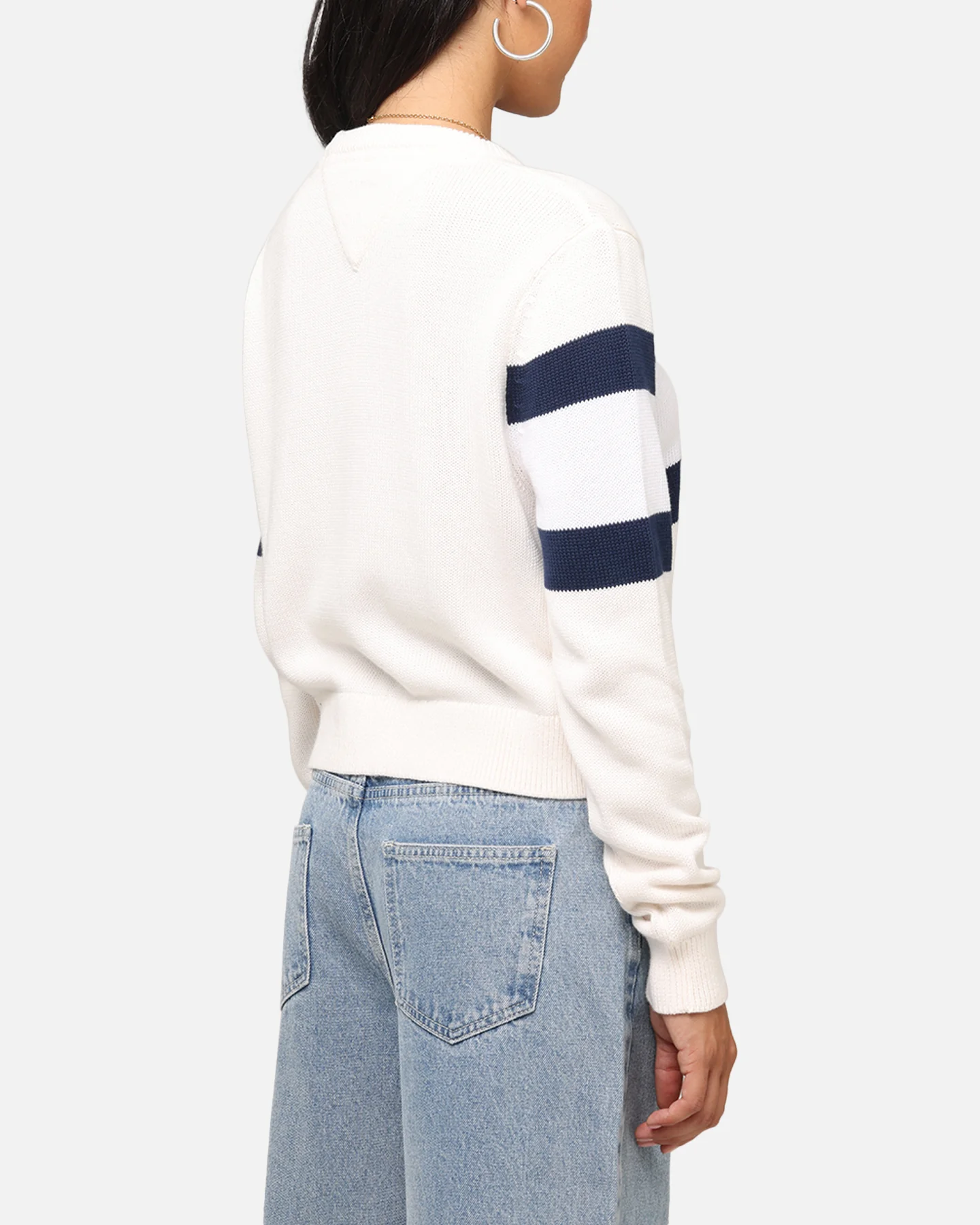 Tommy Jeans Women's Center Flag Sweater Ancient White - Image 5