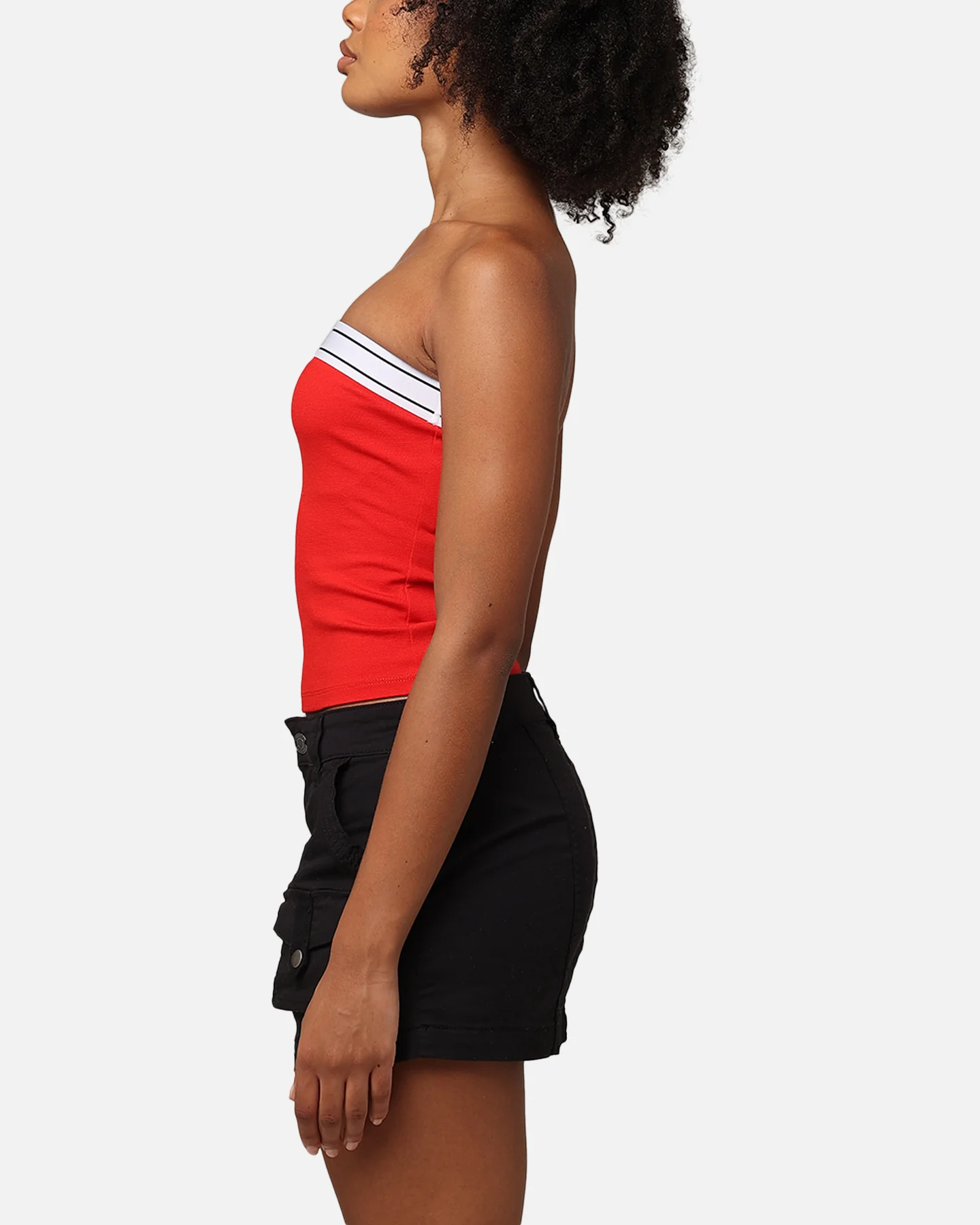 Tommy Jeans Women's Logo Taping Tube Top Deep Crimson - Image 5