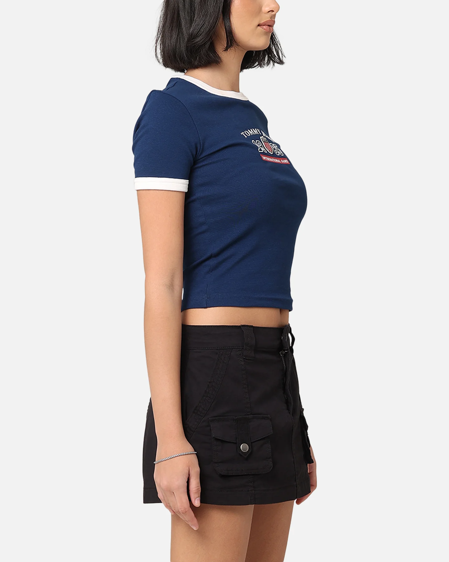 Tommy Jeans Women's TJW Archive Games Ringer T-Shirt Twilight Indigo - Image 4