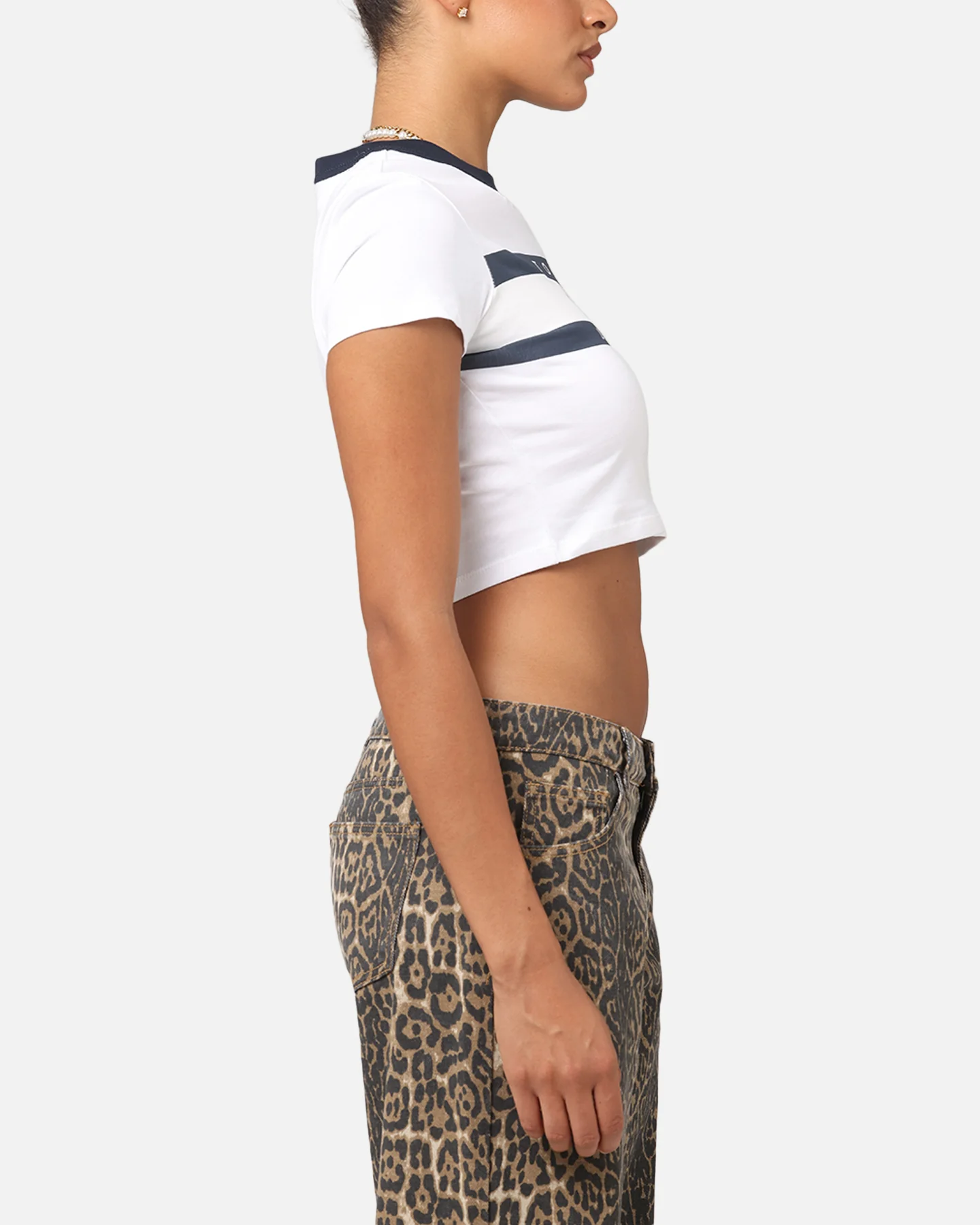 Tommy Jeans Women's TJW Slim Cropped Block T-Shirt White - Image 4