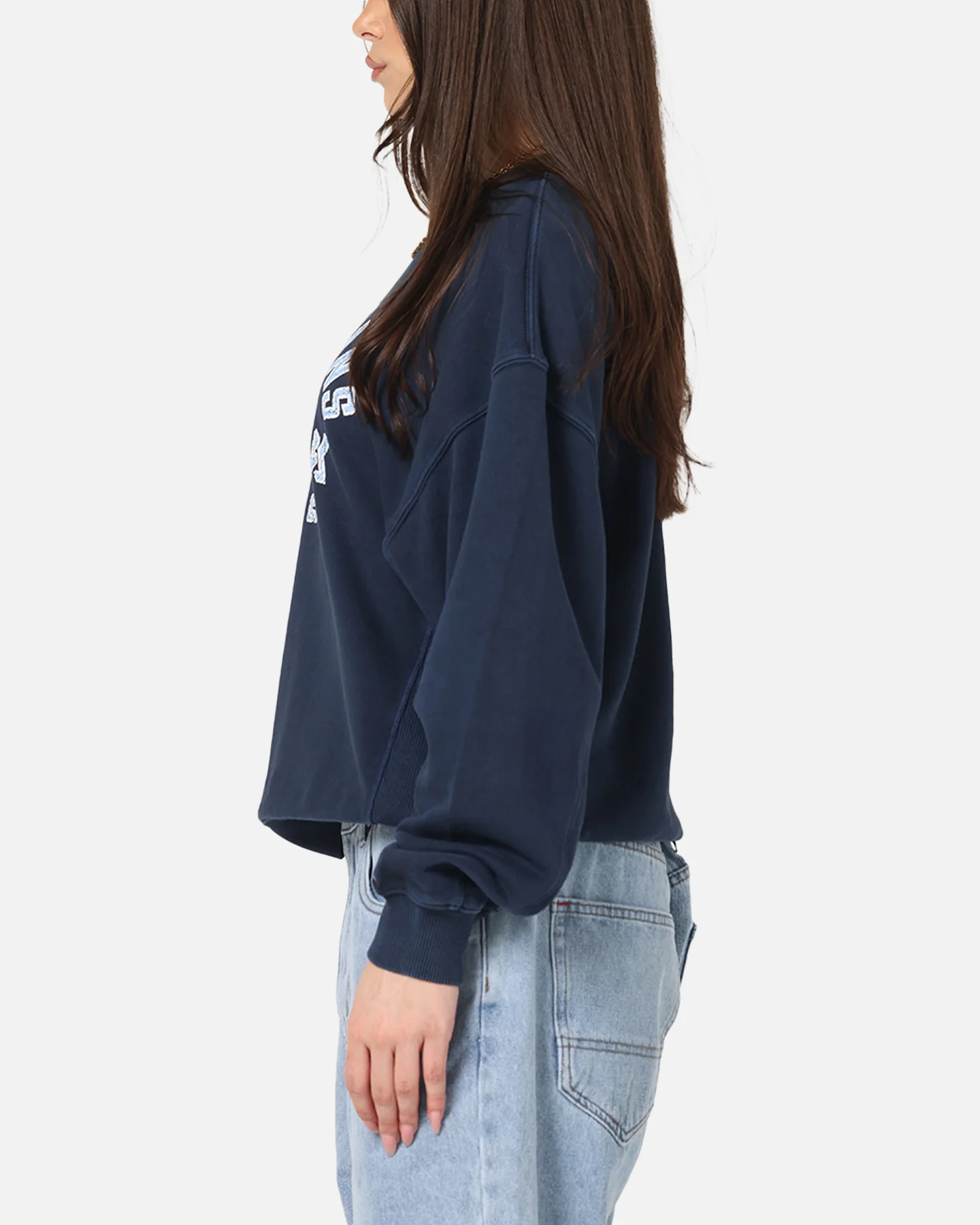 Tommy Jeans Women's TJW Varsity Crewneck Dark Night Navy - Image 5