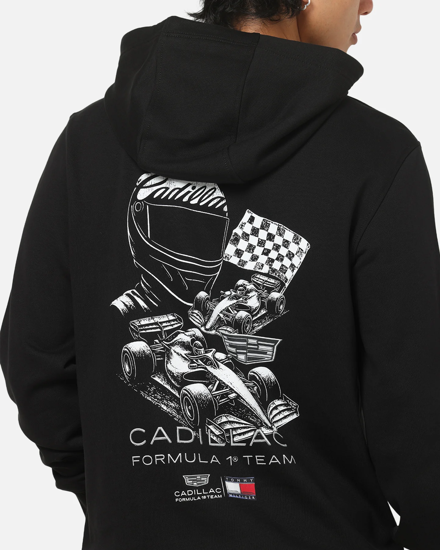 Tommy Hilfiger X Cadillac Formula 1 Team Car Graphic Hoodie Black - Image 8