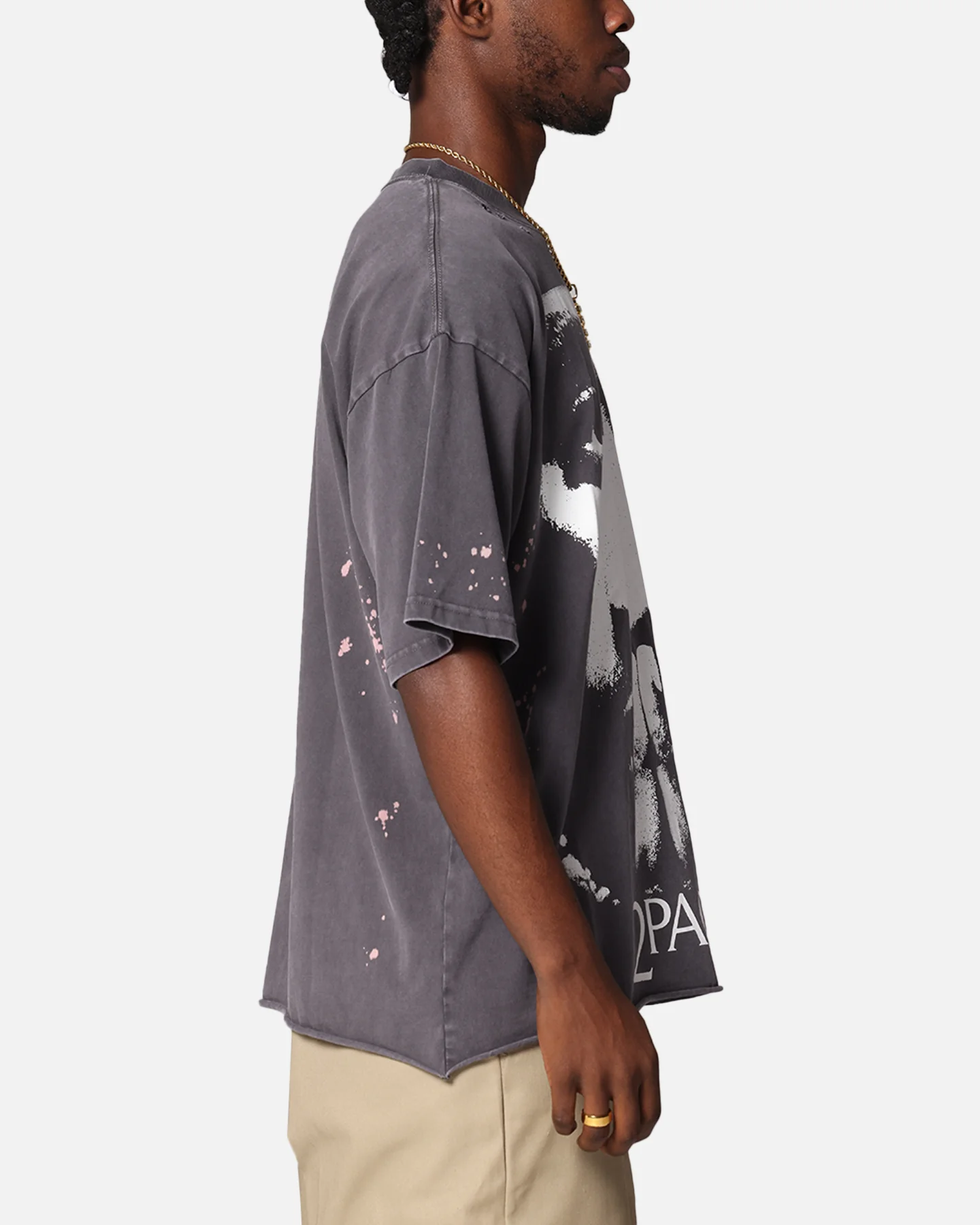 Tupac Blessed T-Shirt Washed Black - Image 4
