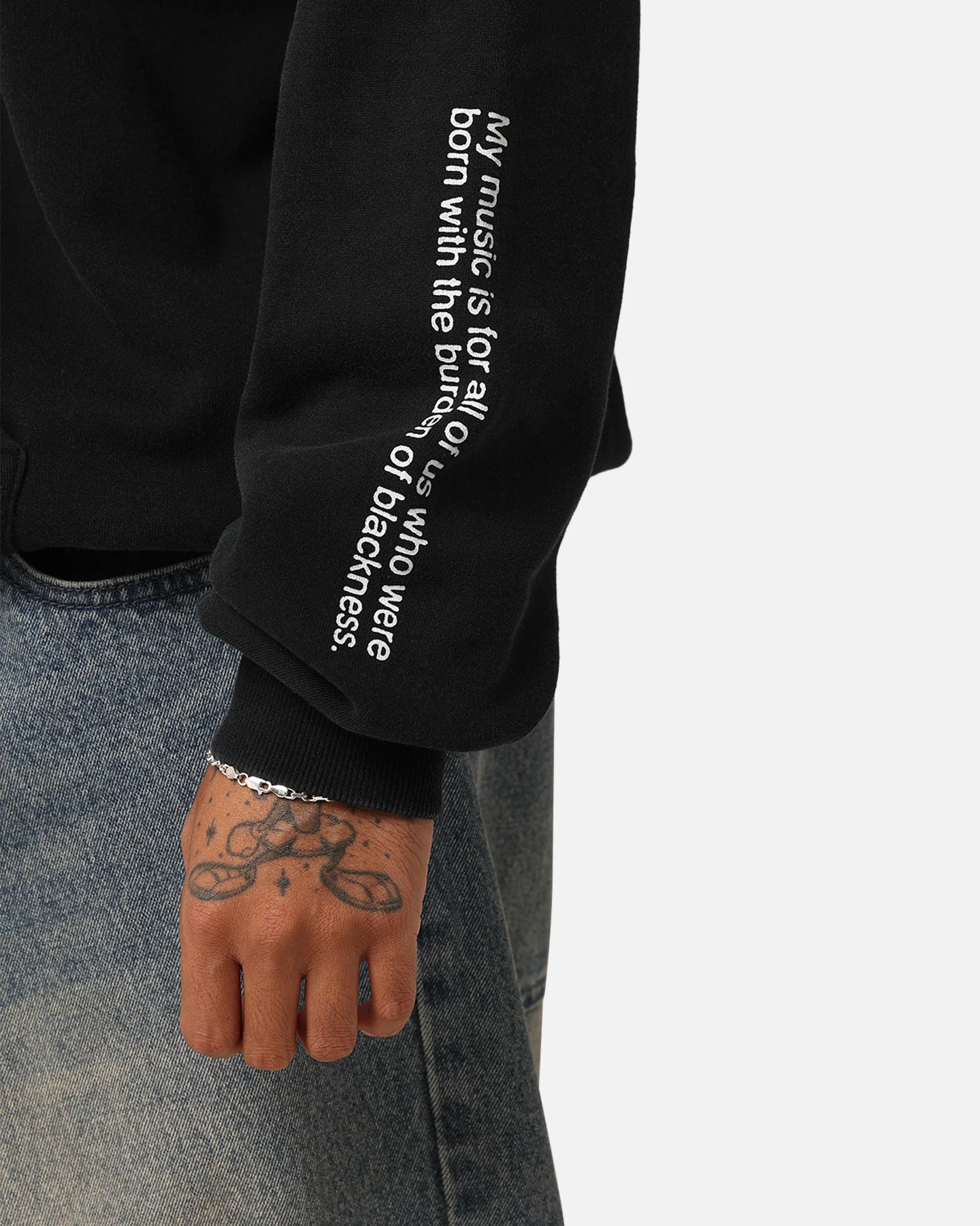 Tupac Thug Life Rose Hoodie Washed Black - Image 4