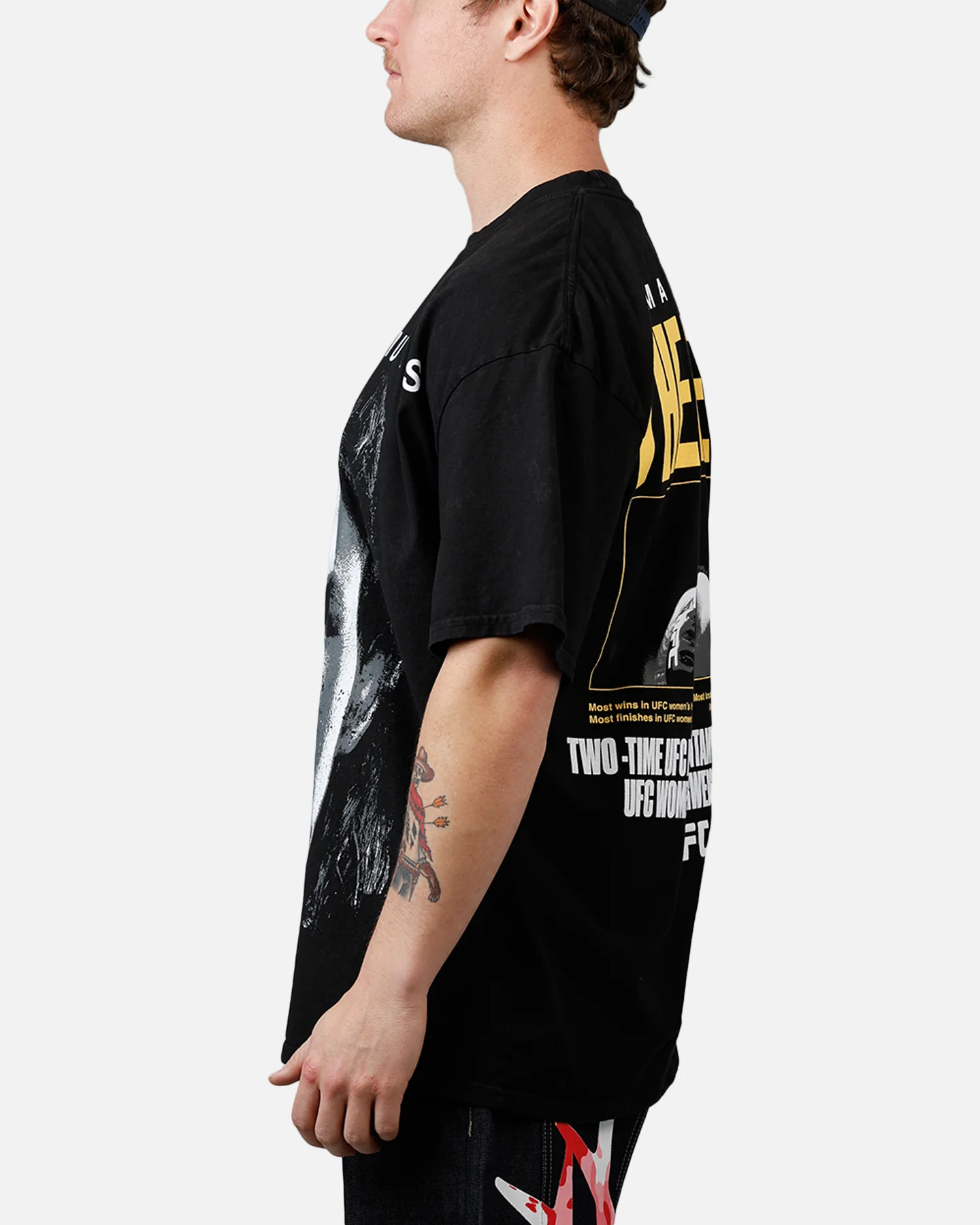 UFC By Culture Kings Amanda Nunes Goat T-Shirt Black Acidwash - Image 5