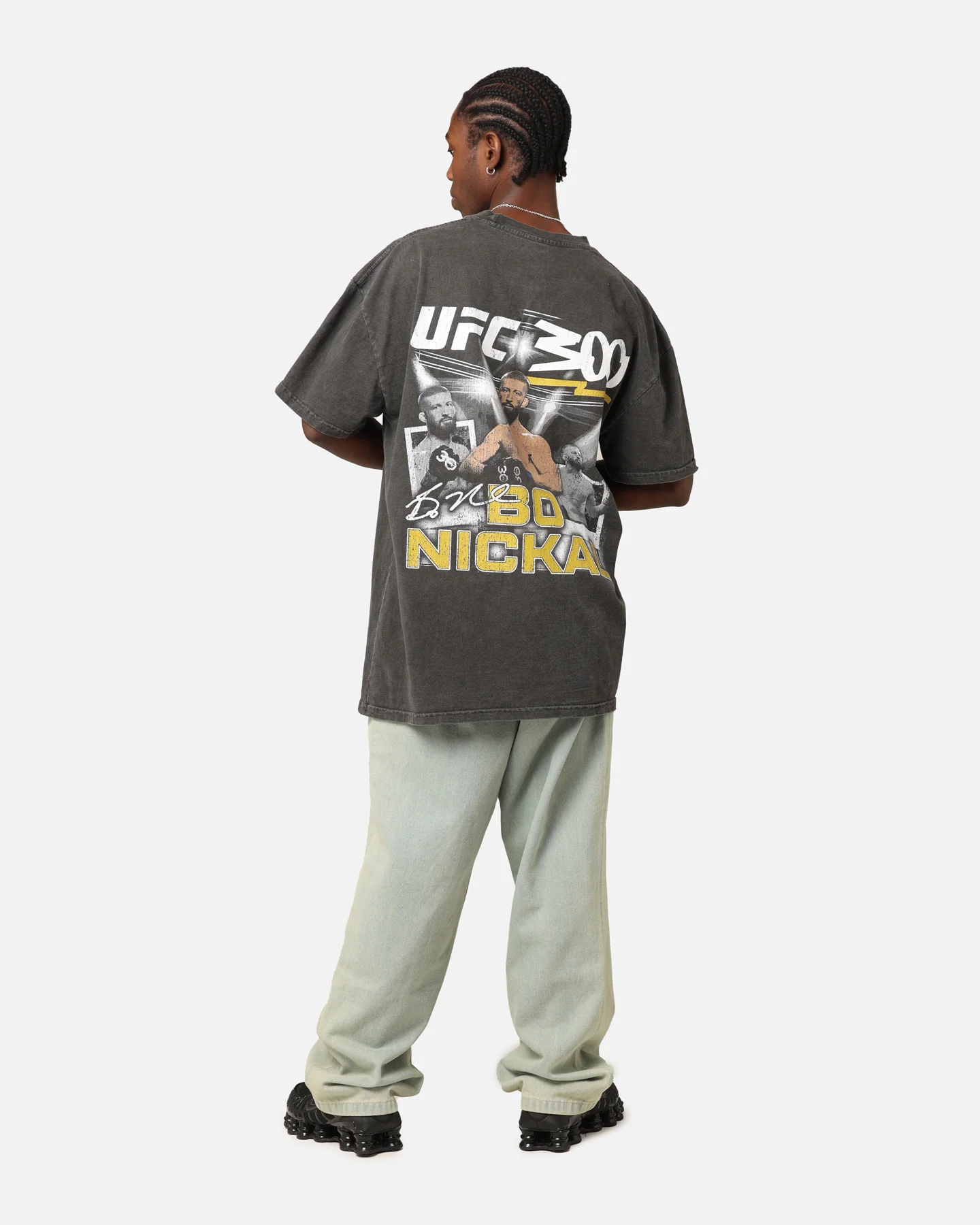UFC By Culture Kings Bo Nickal 300 Heavyweight T-Shirt Black Wash - Image 3