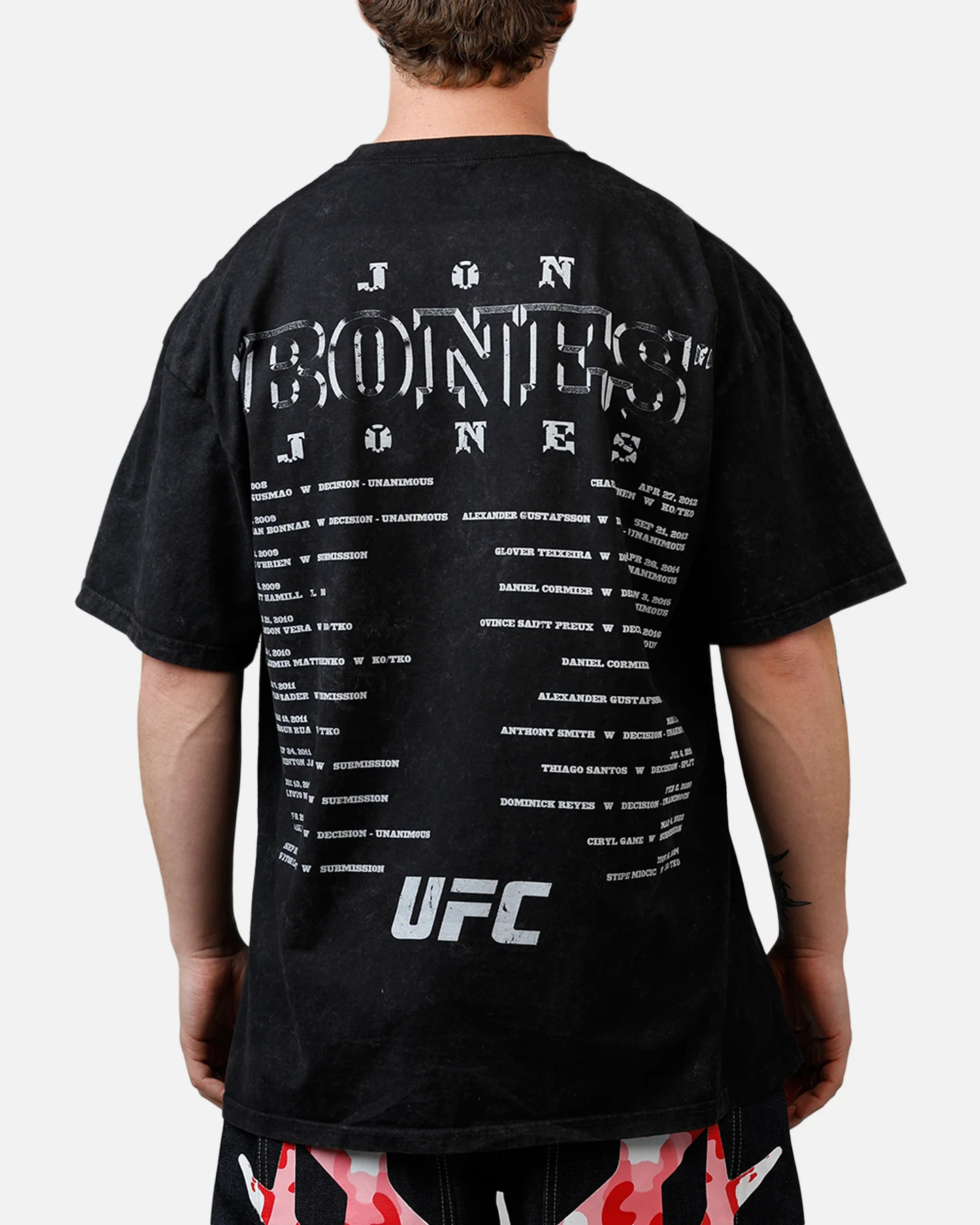 UFC By Culture Kings Jon Jones Action T-Shirt Black Acidwash - Image 2