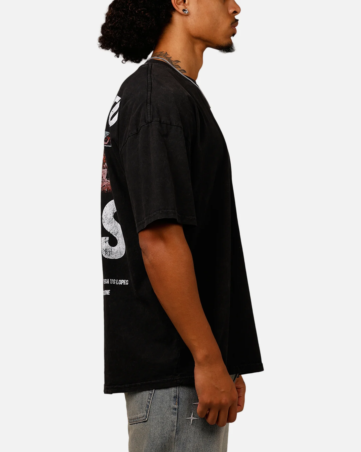UFC By Culture Kings Noche Logo T-Shirt Black Acidwash - Image 4