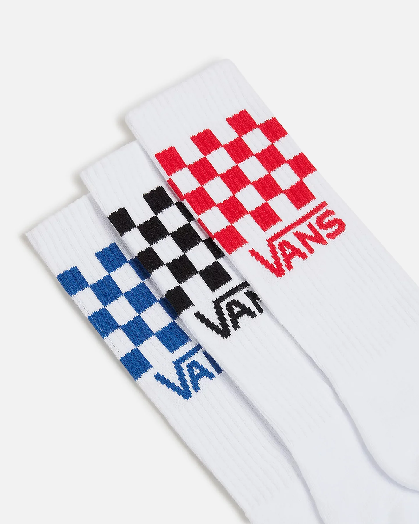 Vans Classic Check Crewcut Socks 3 Pack White - Image 2
