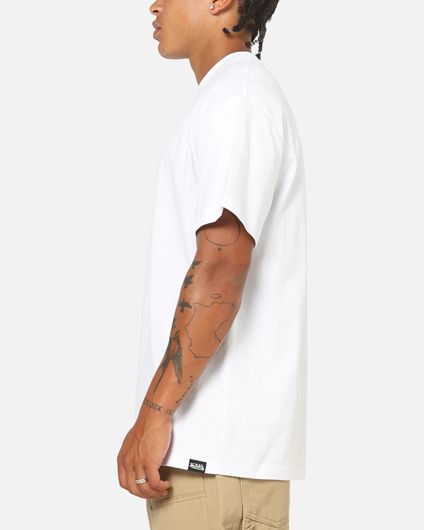 Von Dutch Distressed Embroidered Patch T-Shirt White - Image 5