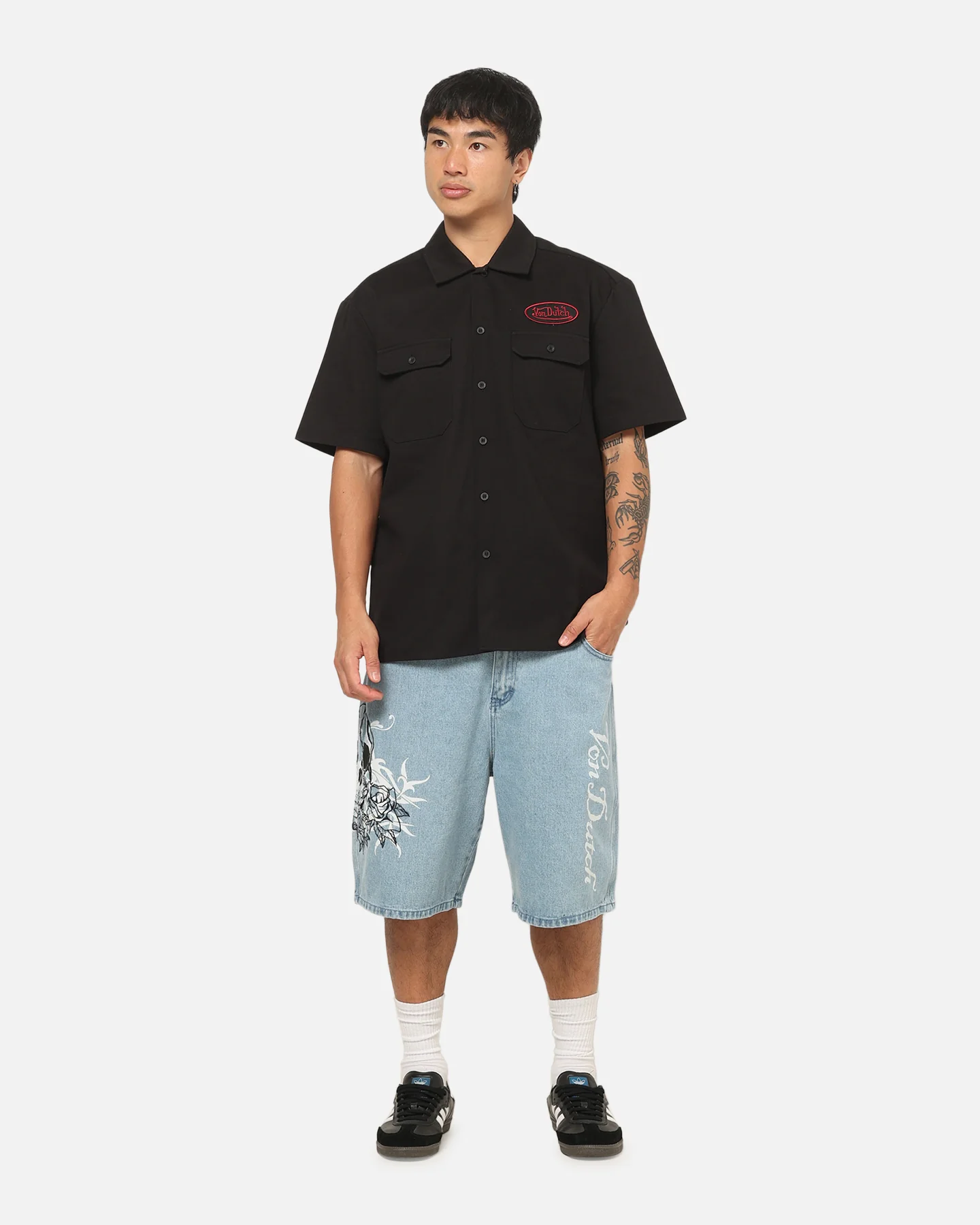 Von Dutch Oval Button Up Shirt Black - Image 2