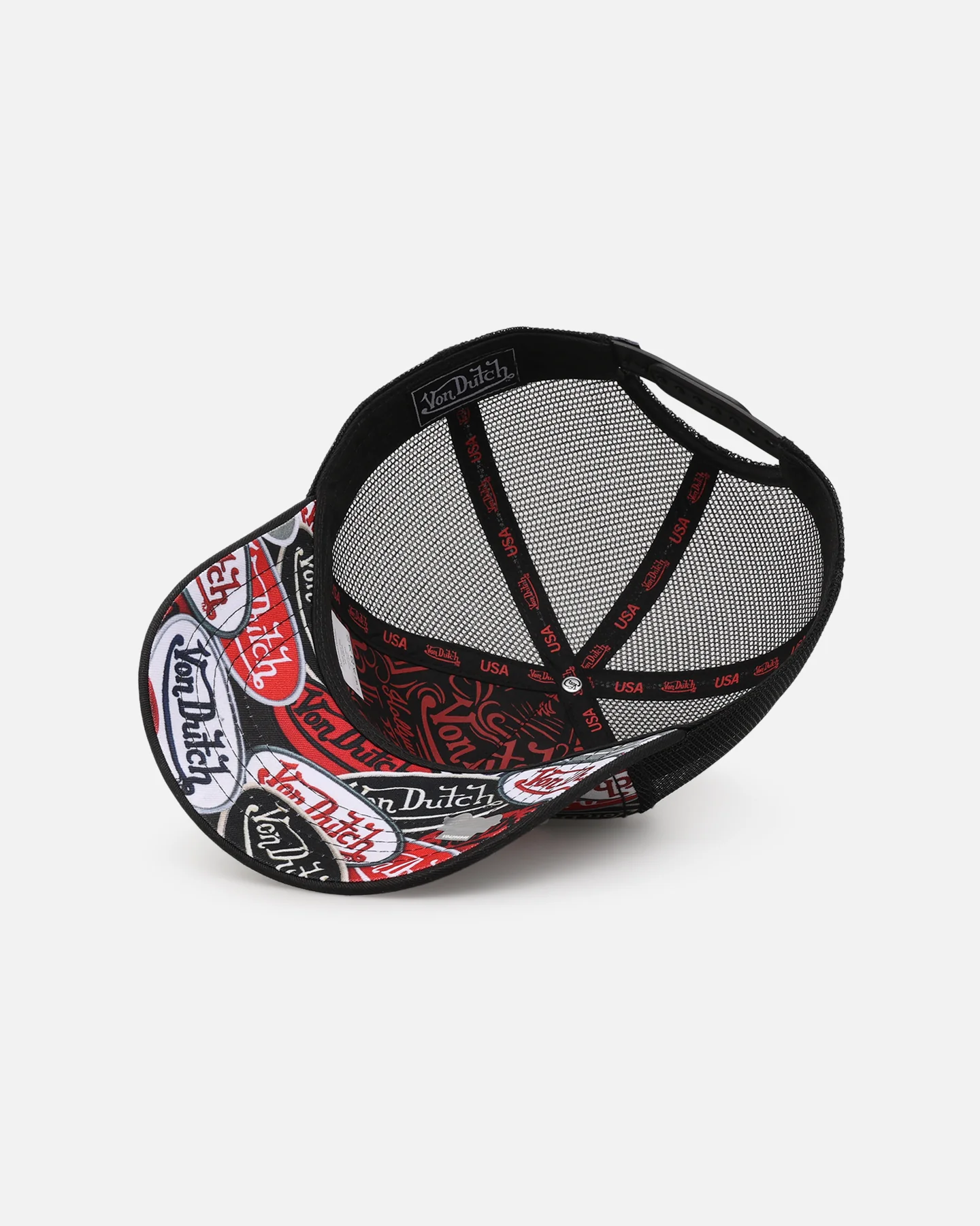 Von Dutch Unisex Trucker Snapback Black/Red - Image 6