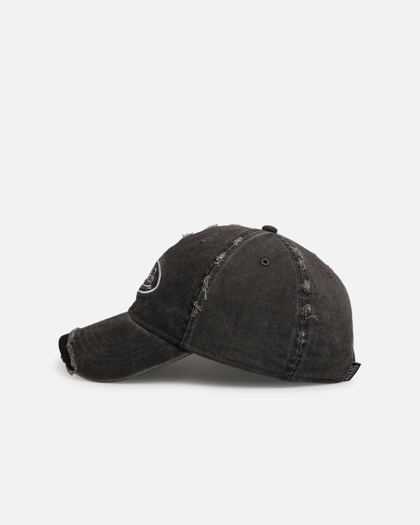 Von Dutch Von Dutch Distressed Twill Strapback Cap Black - Image 4