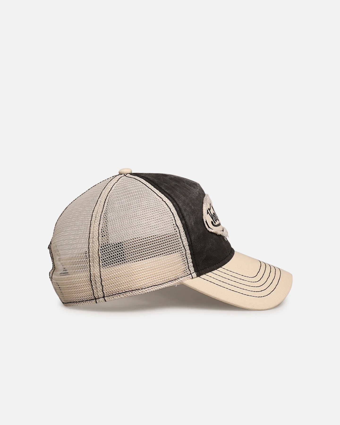 Von Dutch Von Dutch Washed Trucker Snapback Ecru/Black - Image 3