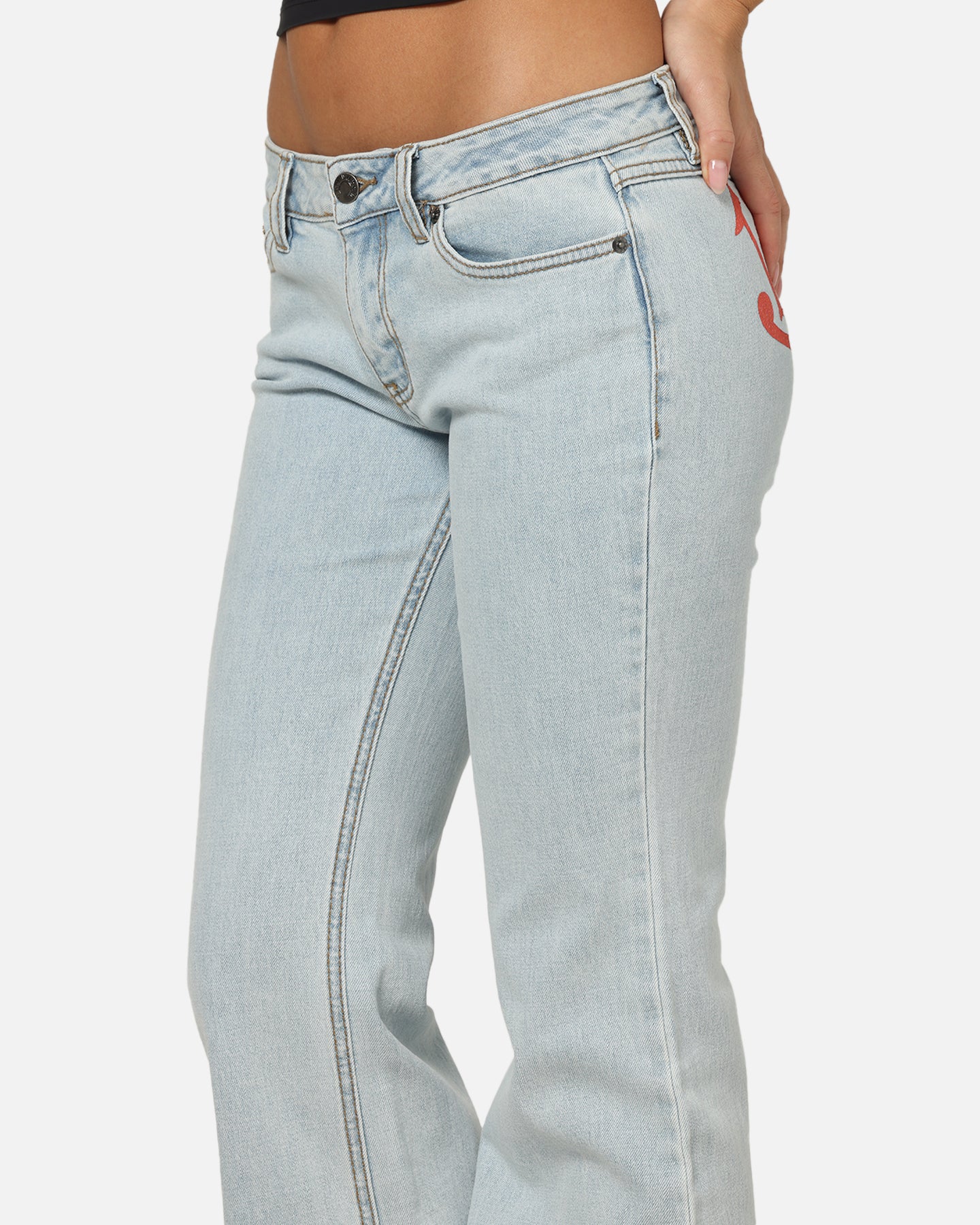 Von Dutch Women's Flare Denim Jeans Light Blue Denim - Image 4