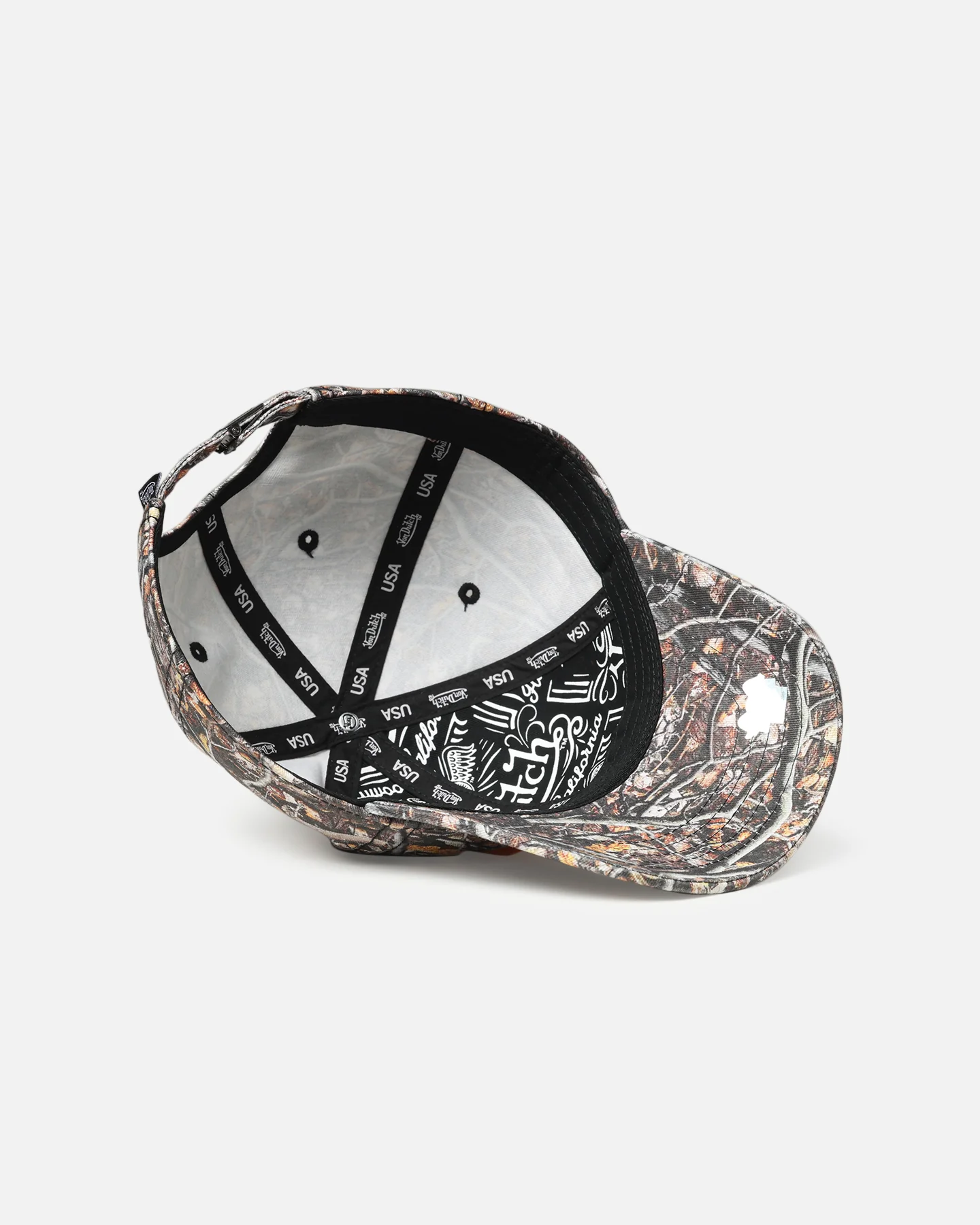 Von Dutch Woodcamo Dad Strapback Cap Camo/Orange - Image 6