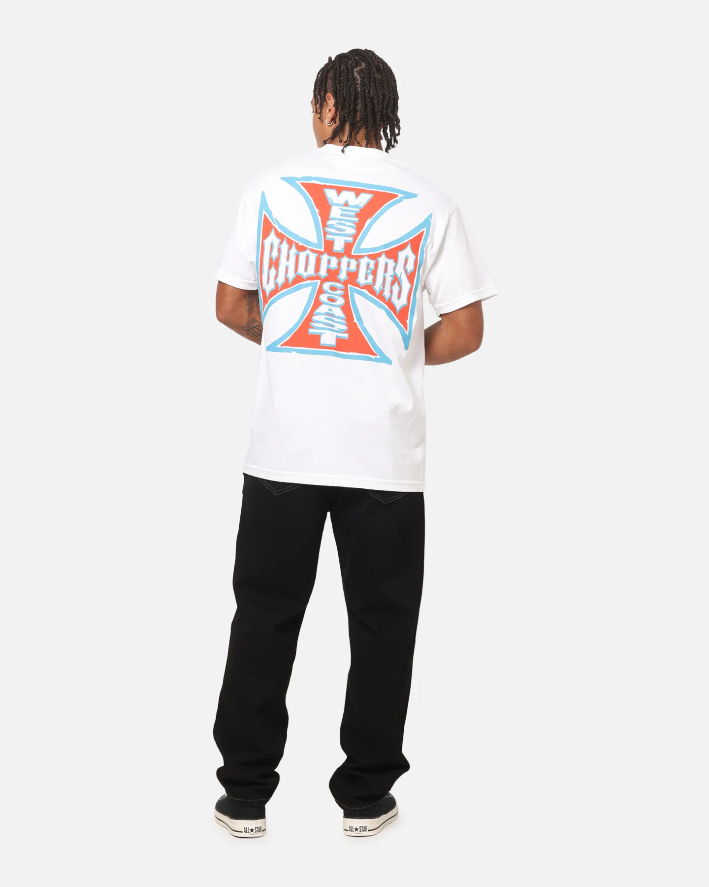 West Coast Choppers 80's Chiseled Logo T-Shirt White - Image 3