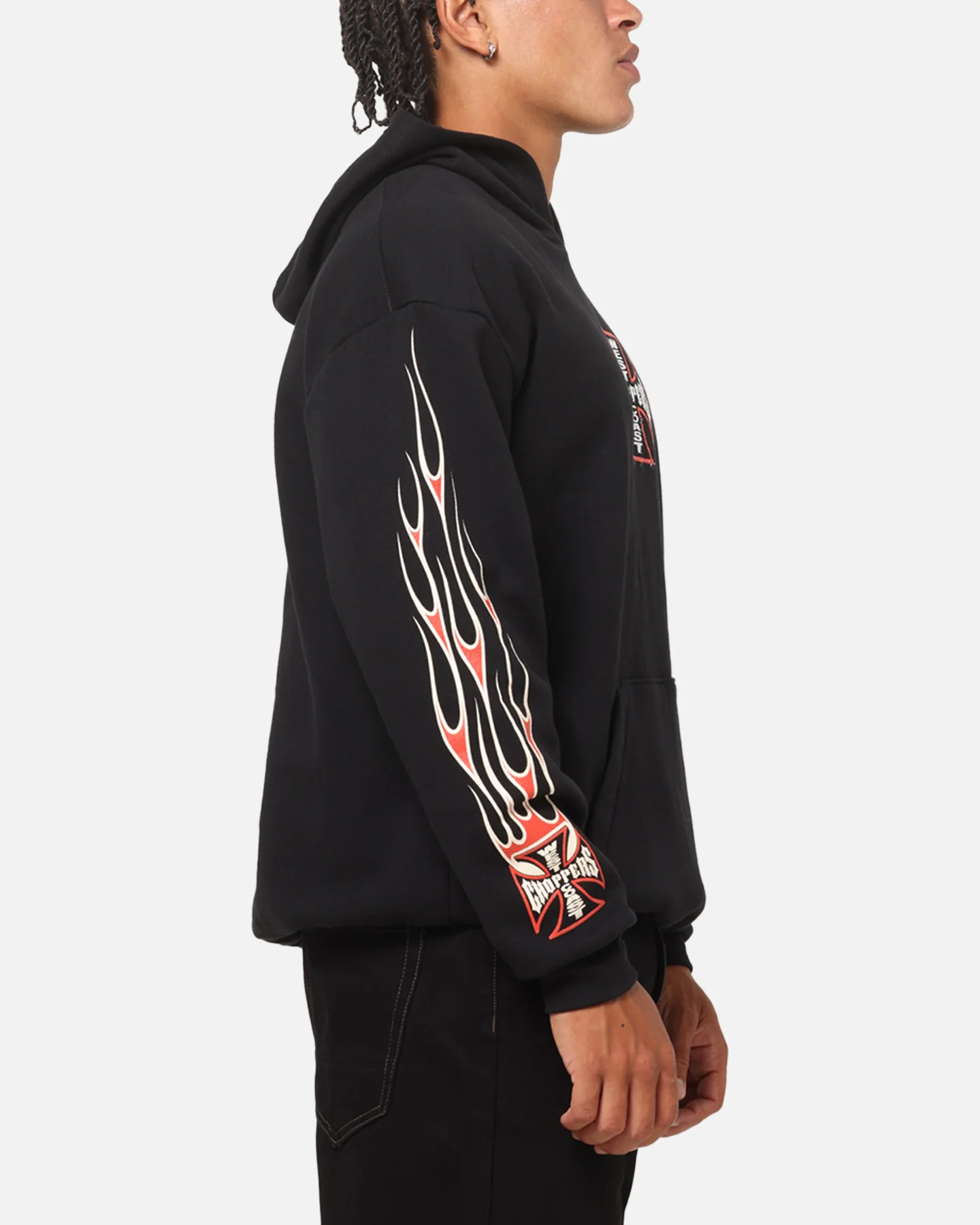West Coast Choppers Forever Flames Hoodie Black - Image 4