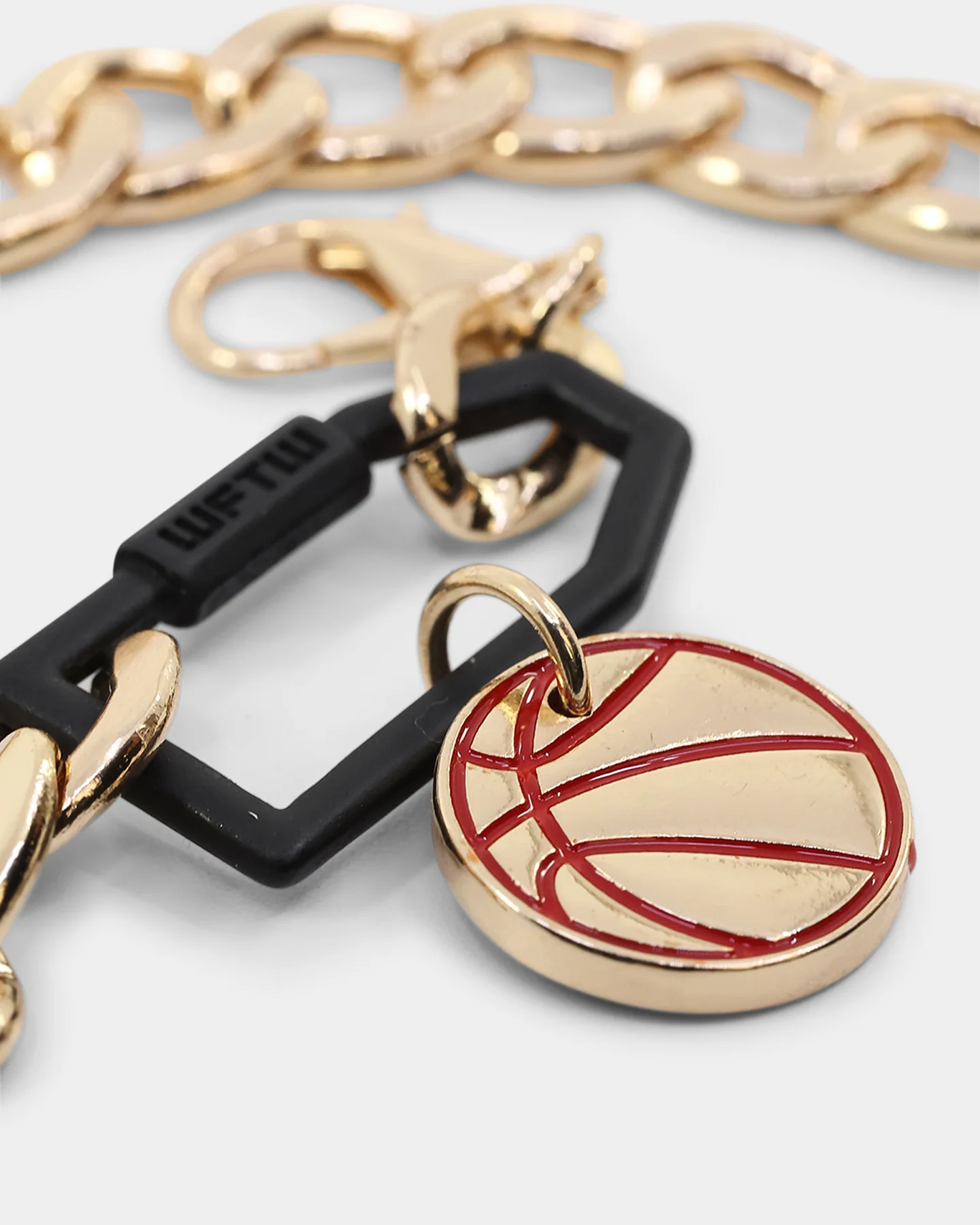 Wild for the Weekend Slam Dunk Basketball Bracelet Black/Gold/Red - Image 5