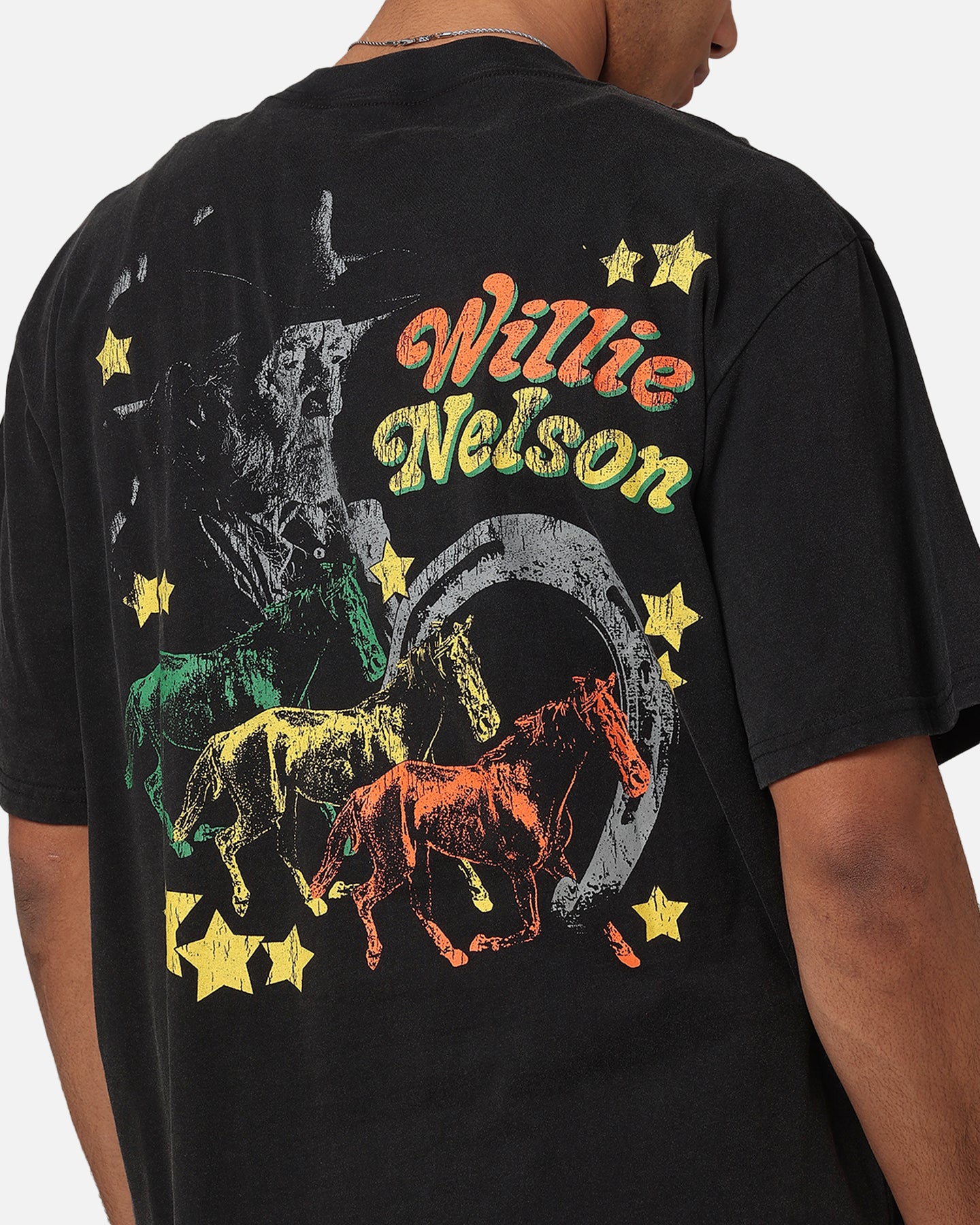 Willie Nelson Willie Nelson T-Shirt Washed Black - Image 7