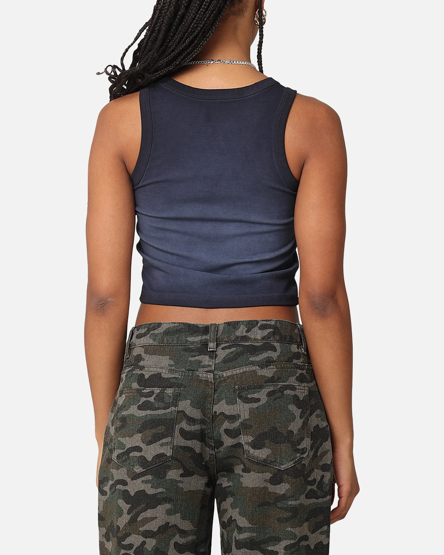 Willie Nelson Women's Route 66 Sunfade Cropped Tank Black Wash - Image 3