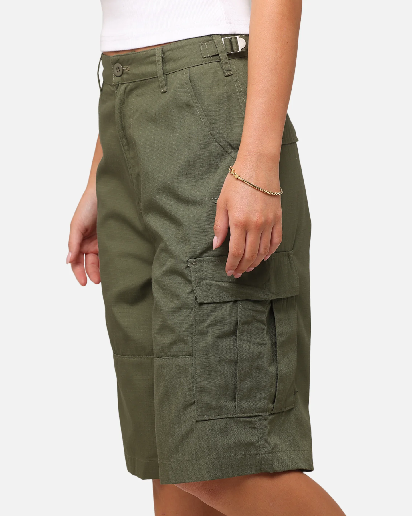 X-Girl Women's Easy Cargo Shorts Flight Green - Image 3