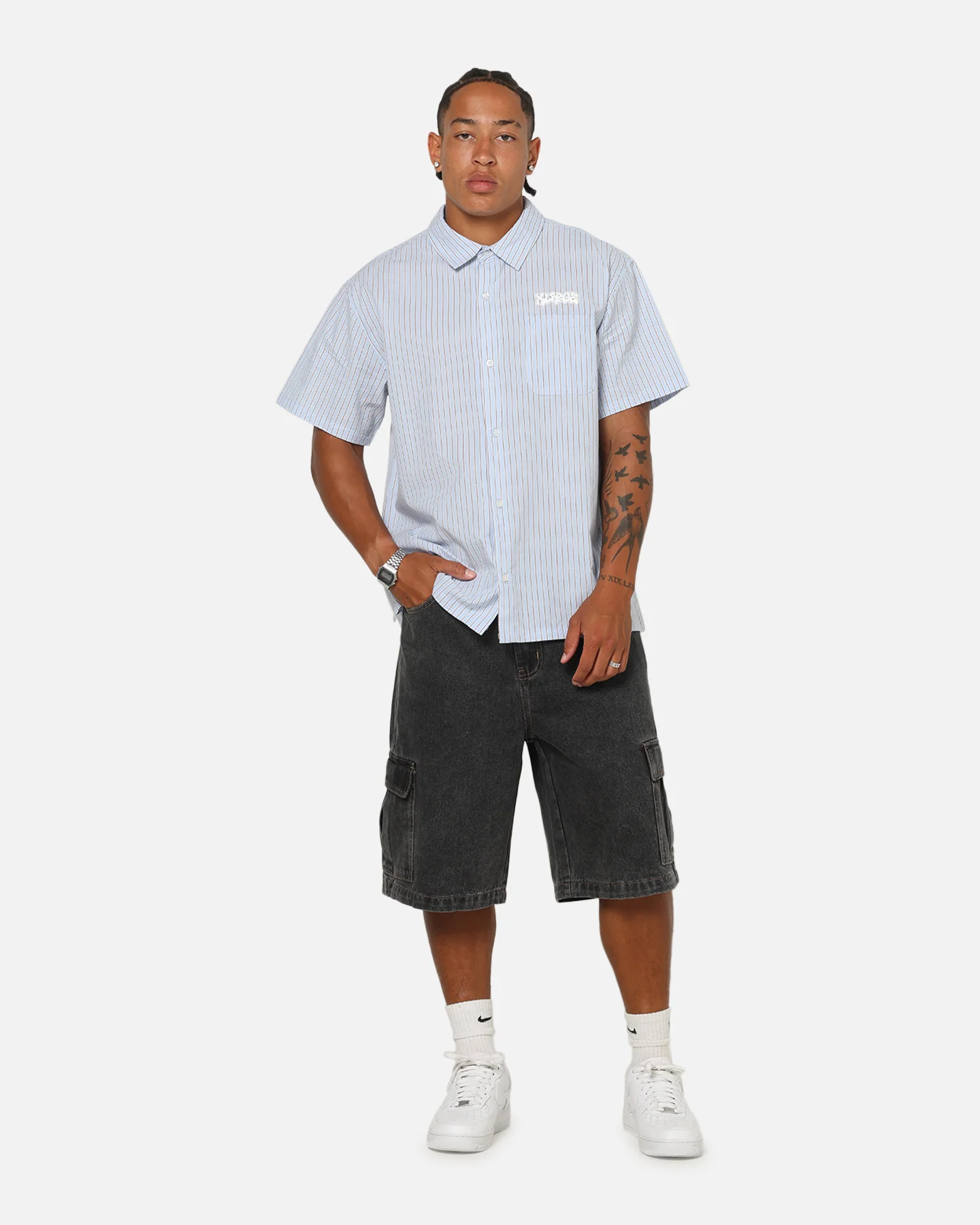 X-Large Baggy Cargo Denim 91 Shorts Washed Black - Image 2
