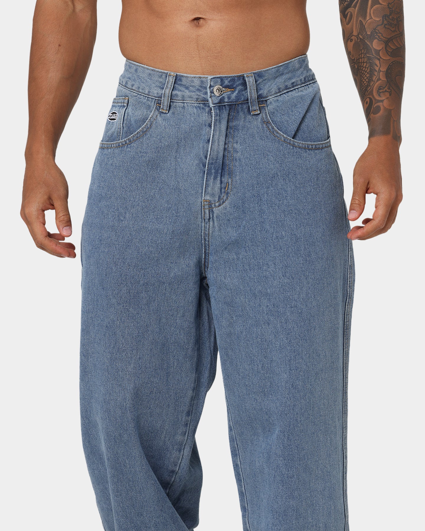 X-Large Bull Denim 91 Pants Mid Blue - Image 7
