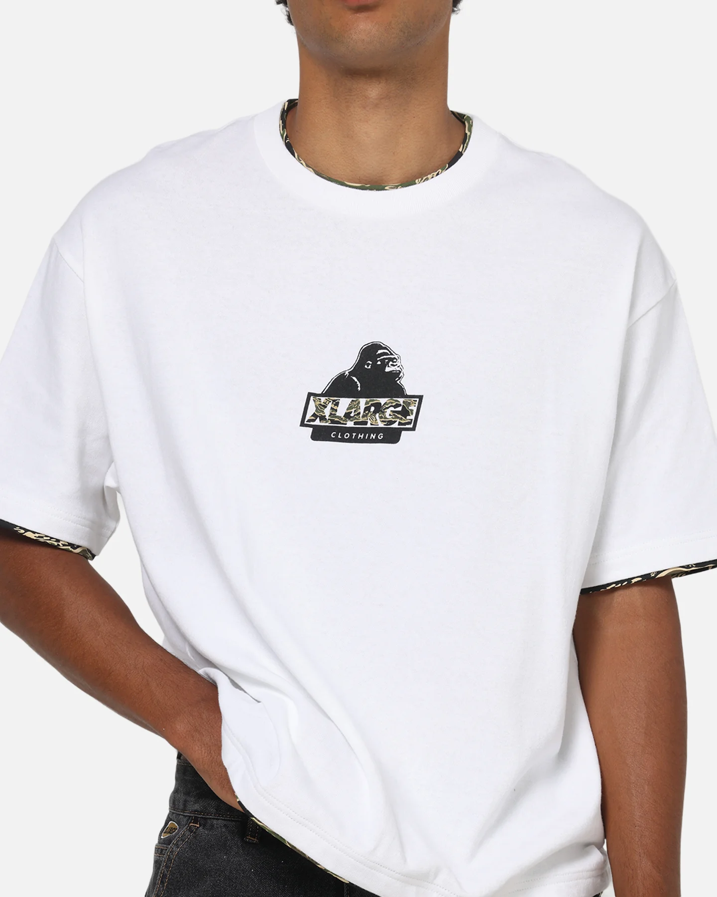 X-Large Double Layer Gorilla Fit T-Shirt White - Image 6
