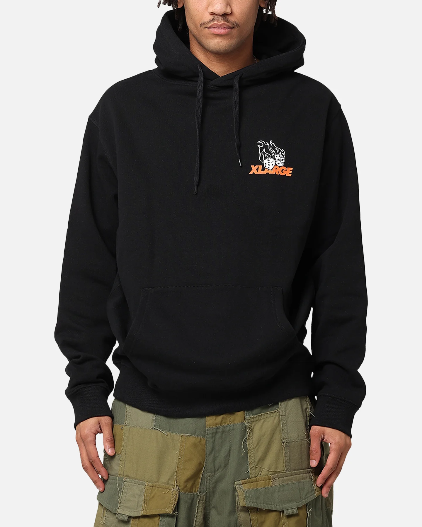 X-Large Fire Dice Hoodie Solid Black - Image 2