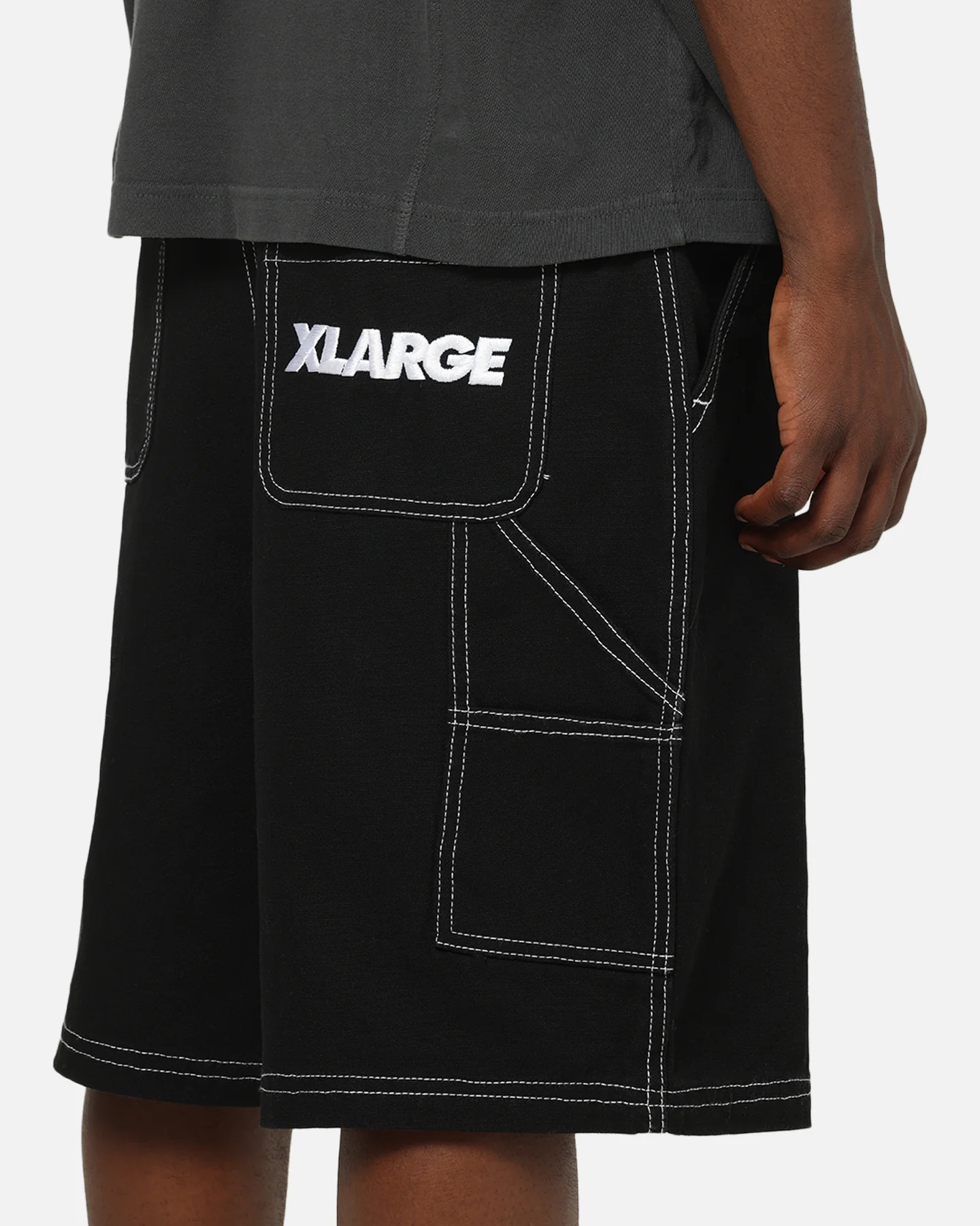 X-Large Italic Work Cargo Shorts Black - Image 3