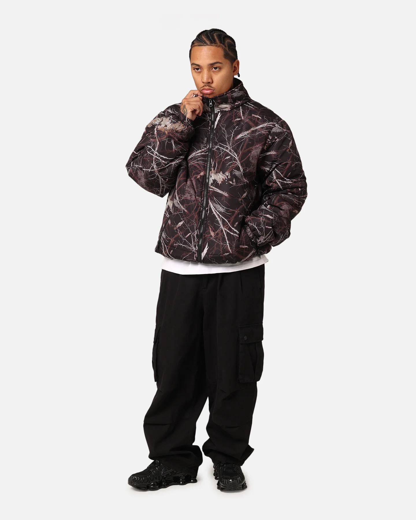 X-Large Wave Dye Puffer Jacket Dark Camo - Image 2