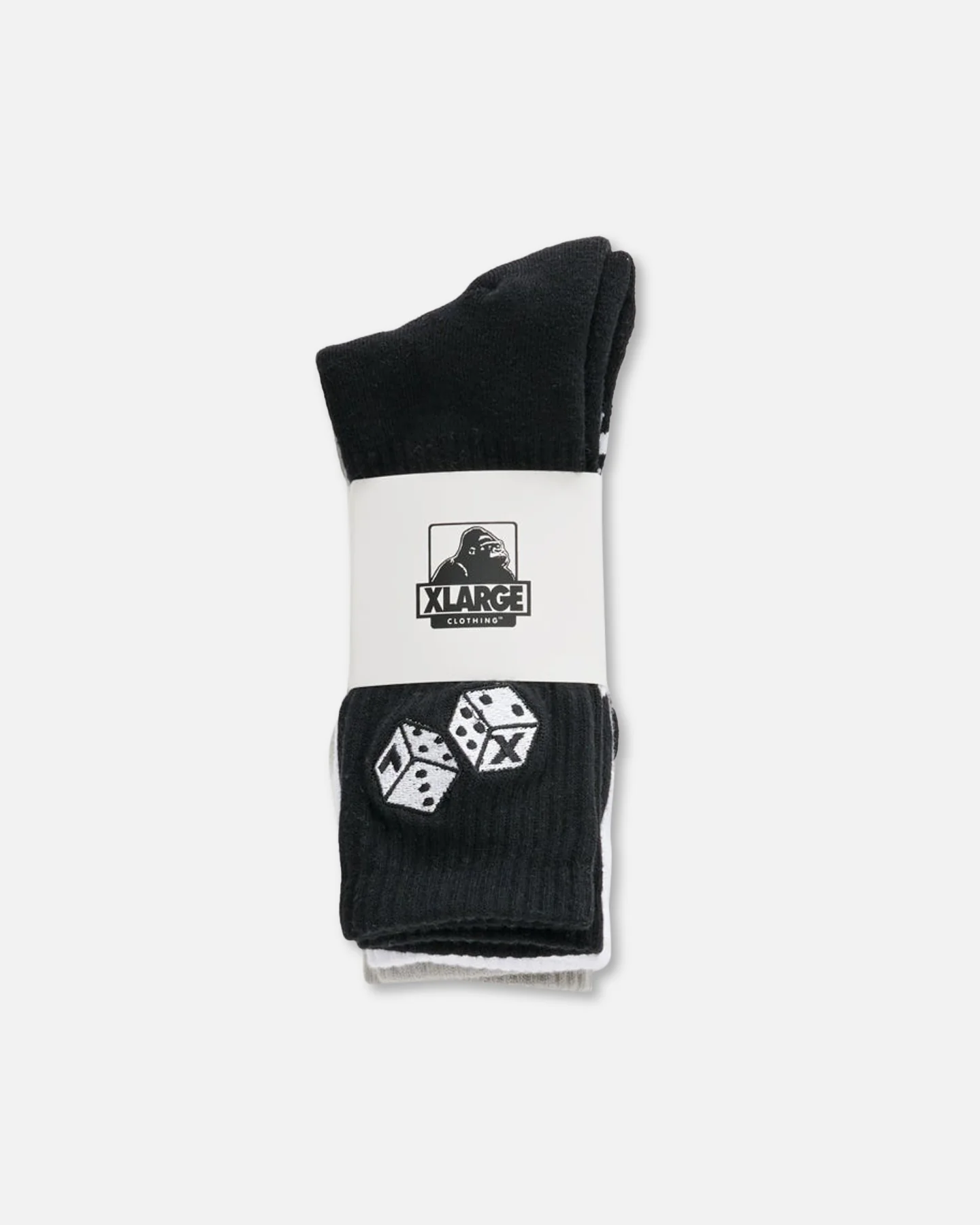 X-Large XL Dice Crew Socks 3 Pack Black - Image 2