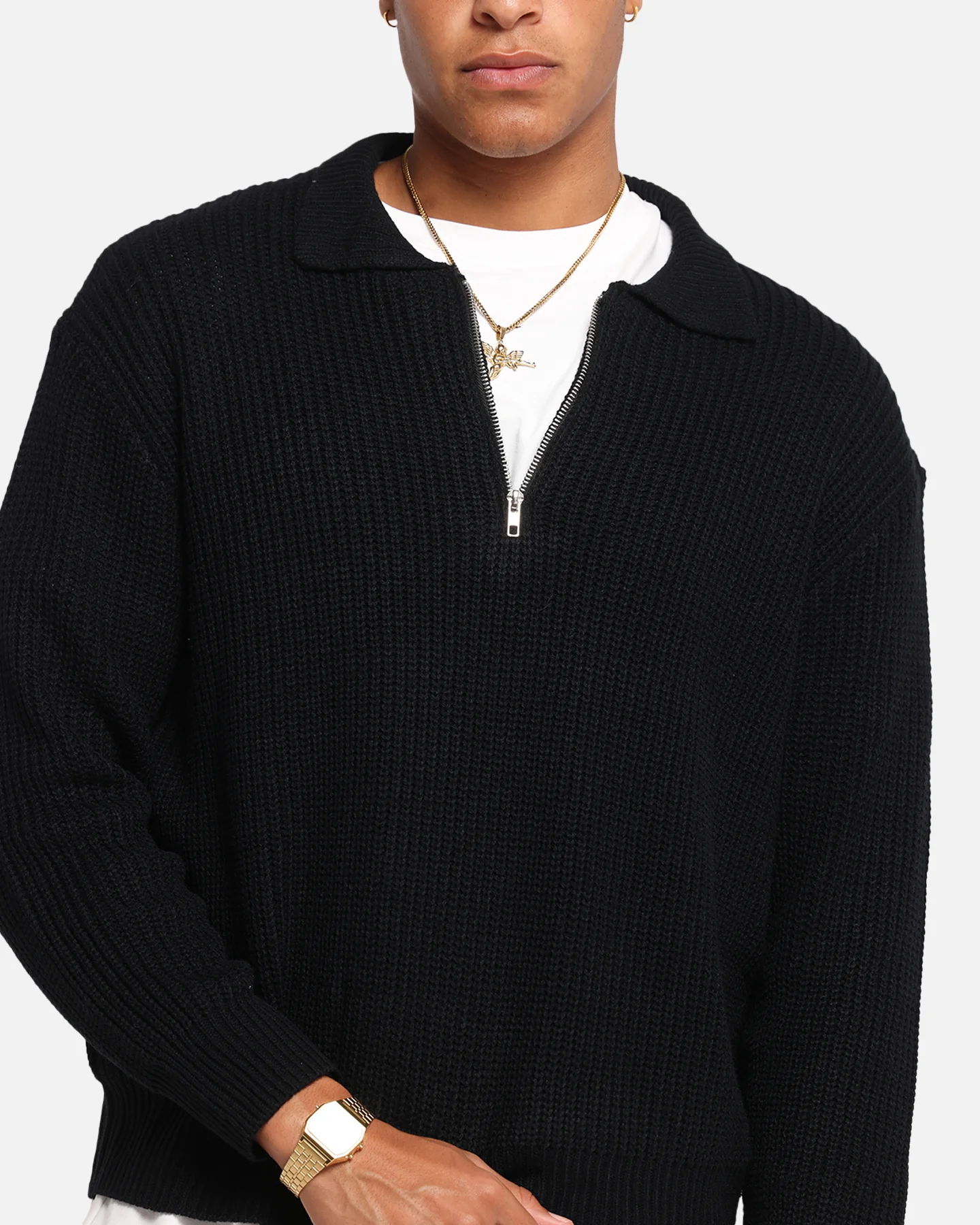 XXIII 3/4 Zip College Jumper Black - Image 6
