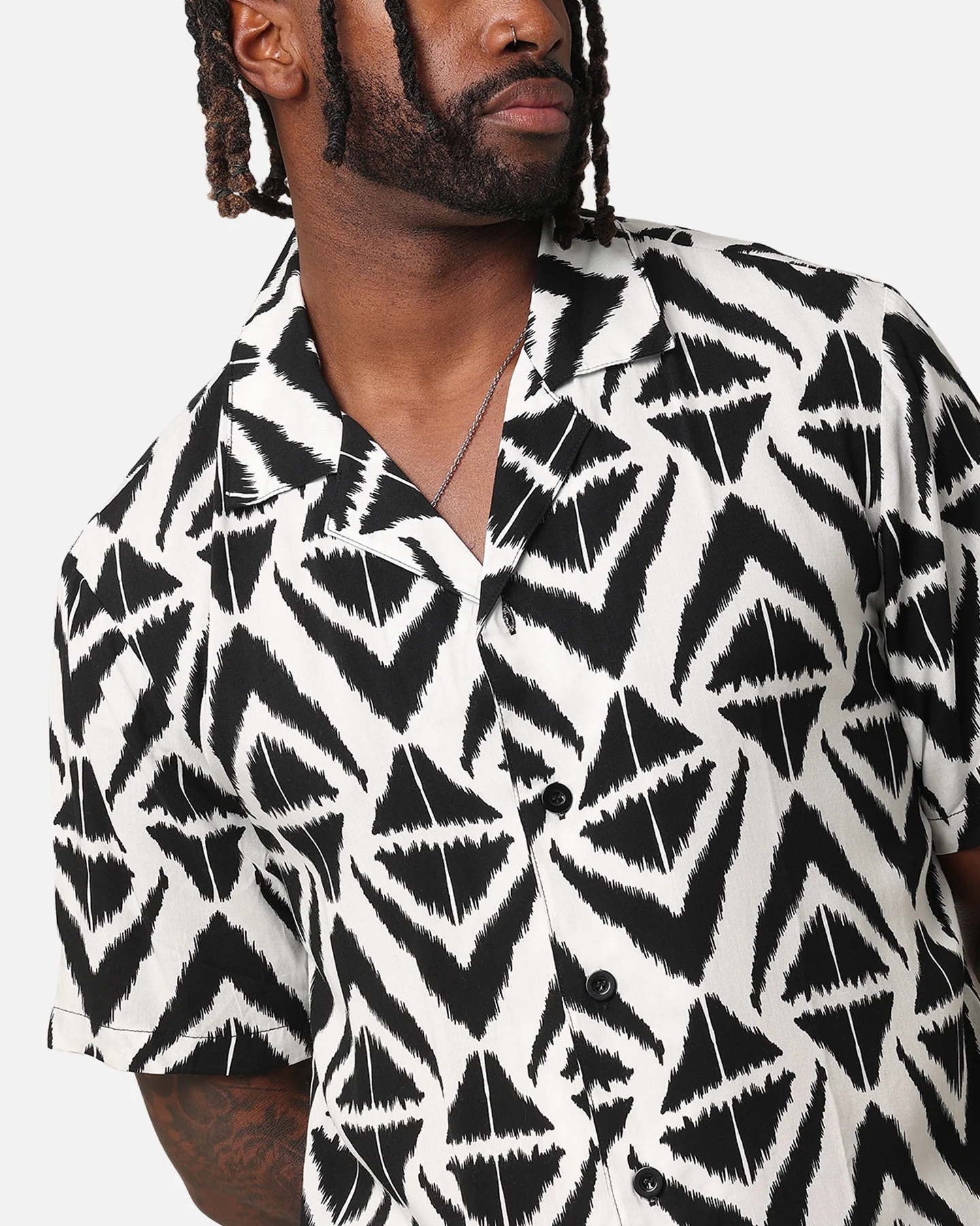XXIII Aztec Button Up Shirt Black/White - Image 6